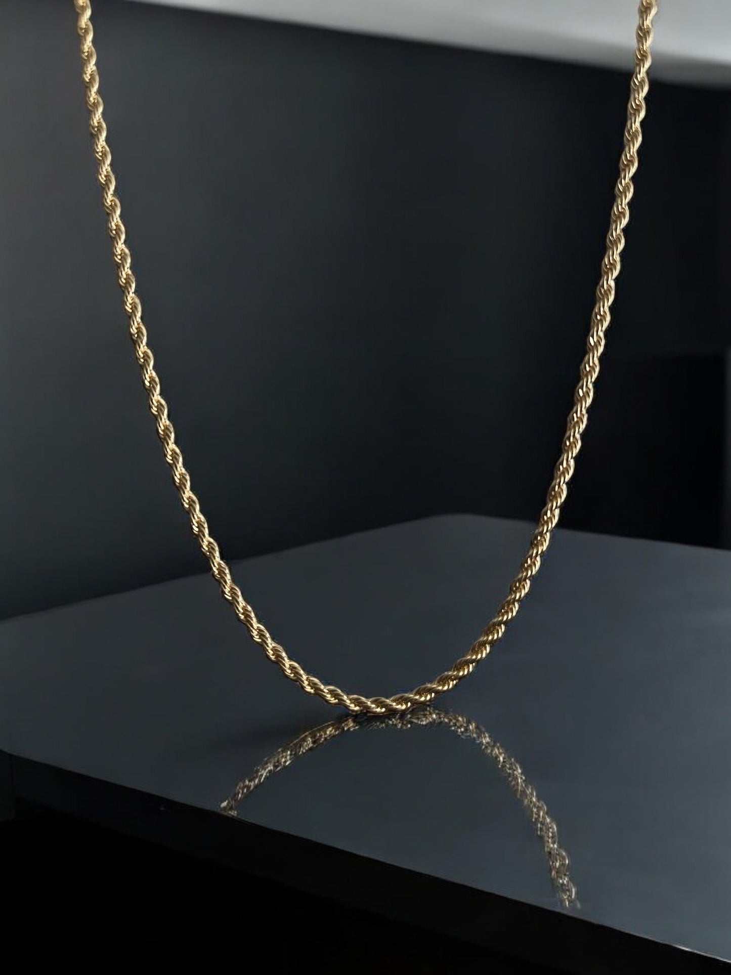 Rope Style 14k Gold Electroplated Necklace