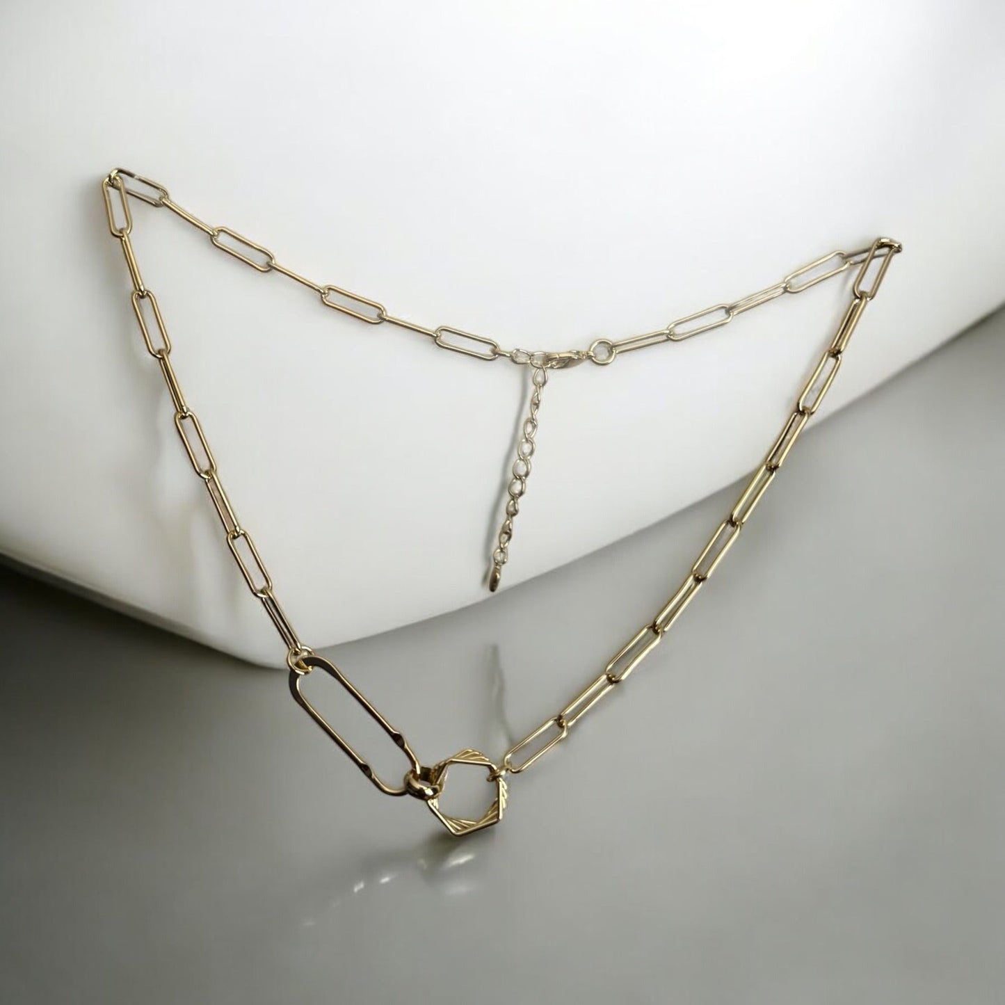Geometric Style 14k Gold Electroplated Necklace