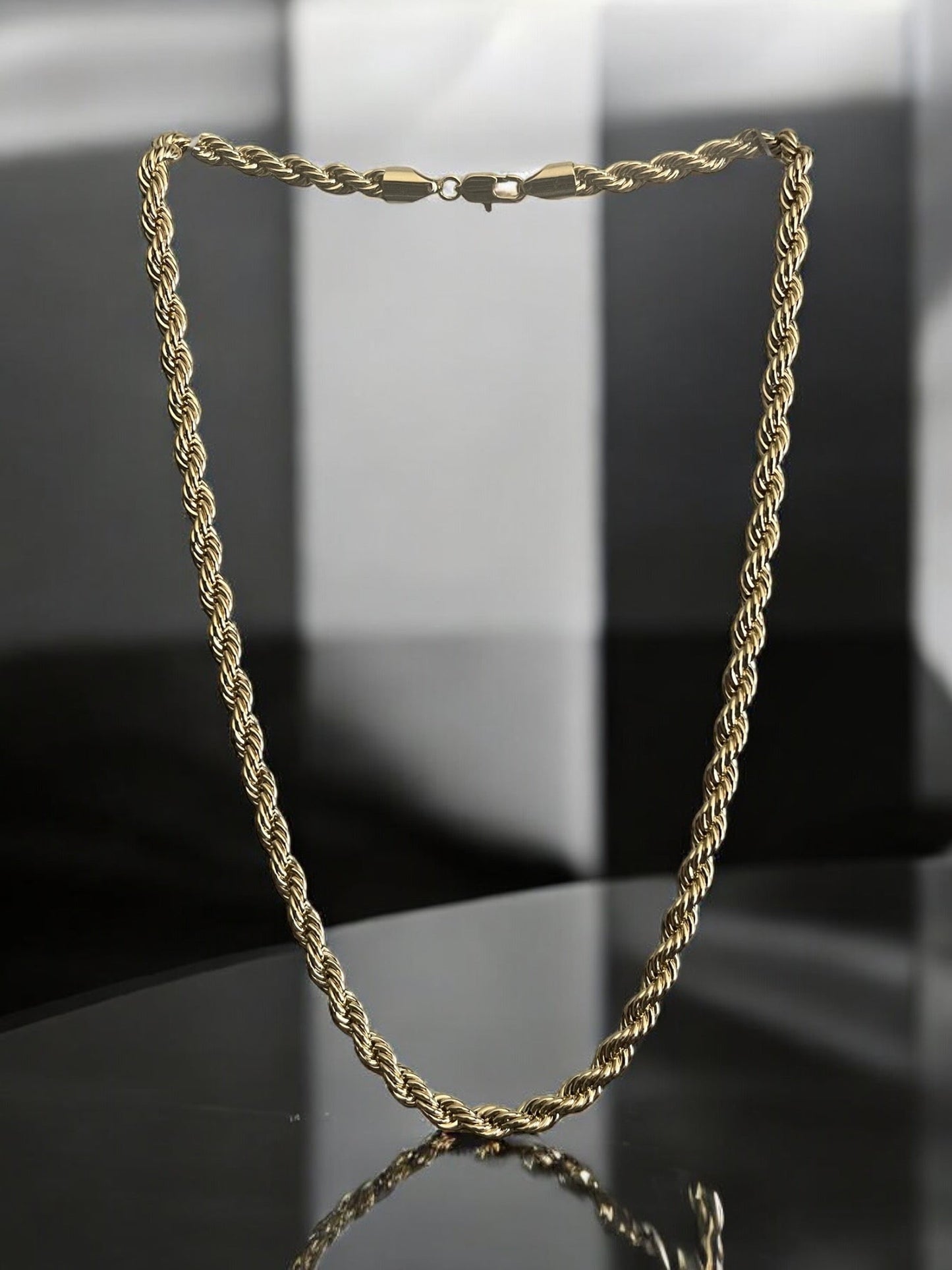 Rope Style 14k Gold Electroplated Necklace