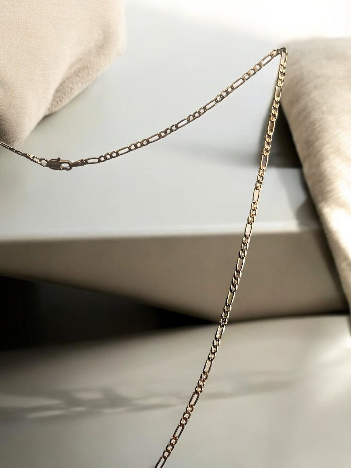 Figaro Style 18k Gold Electroplated Chain