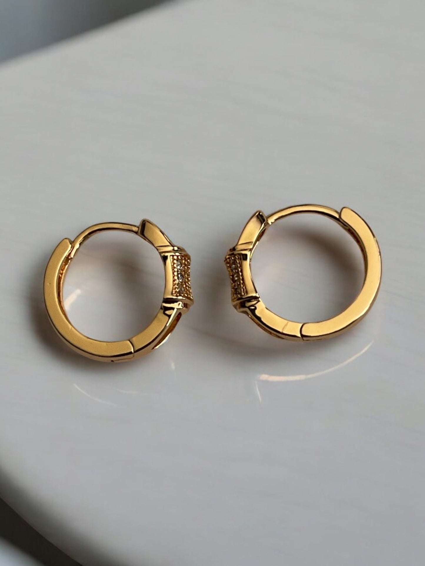 Small 18k Gold Electroplated Hoop Earrings