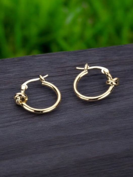 Knot Style 14k Gold Electroplated Earrings