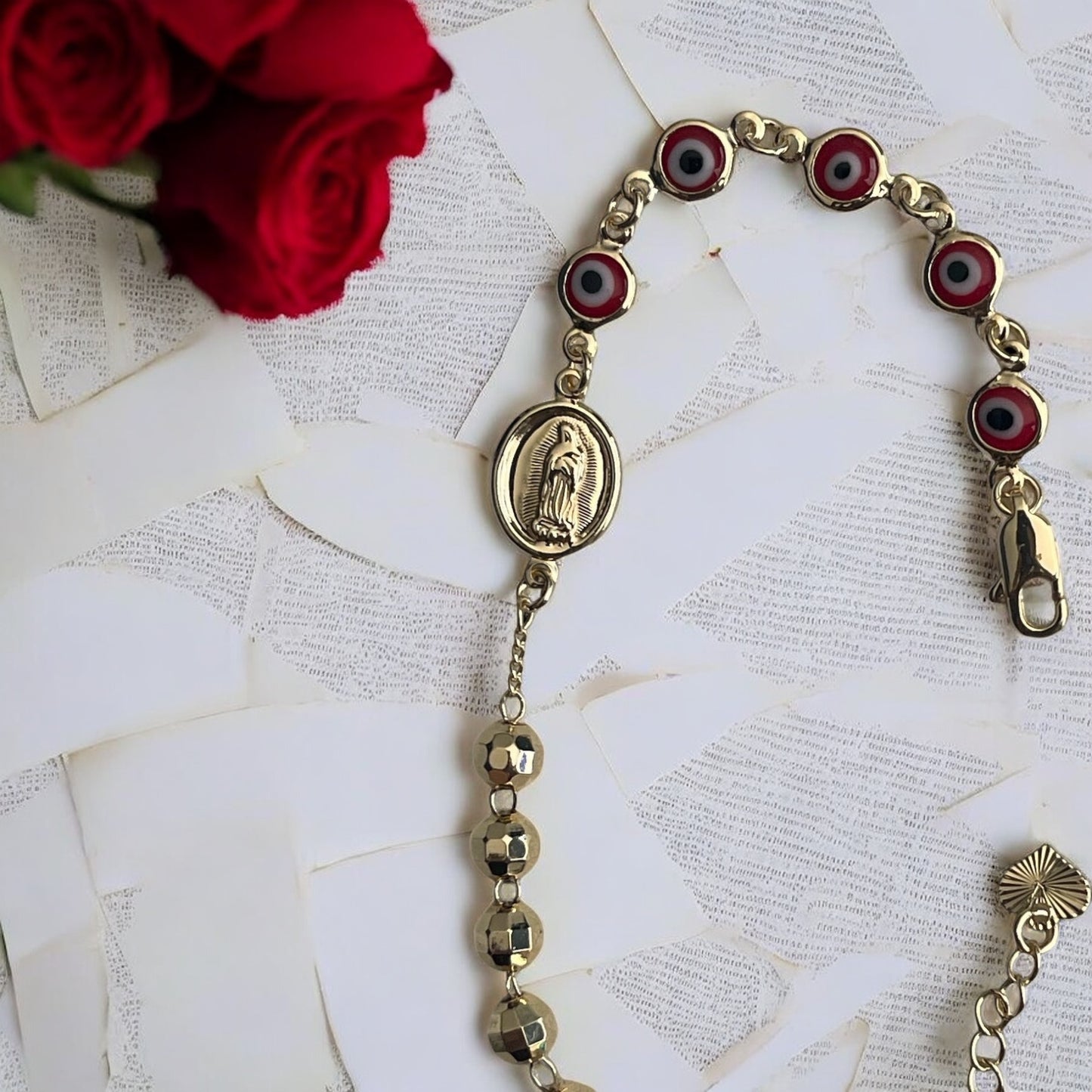 Guadalupe Turkish Eye 14k Gold Electroplated Bracelet
