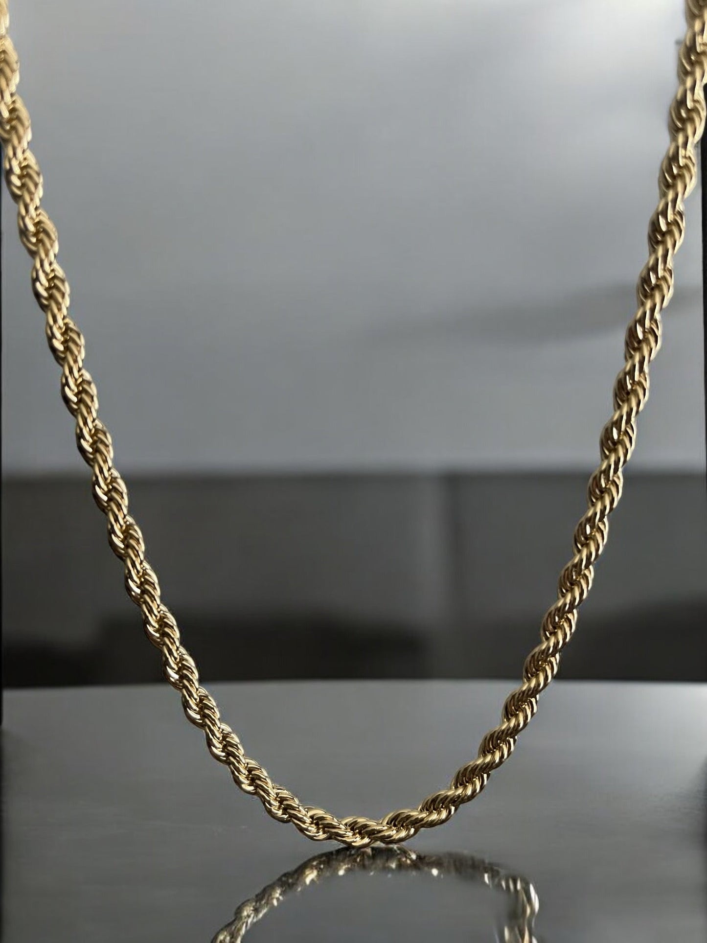 Rope Style 14k Gold Electroplated Necklace
