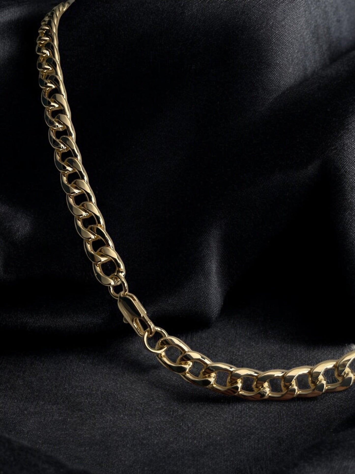 Cuban Link Style 14k Gold Electroplated Necklace
