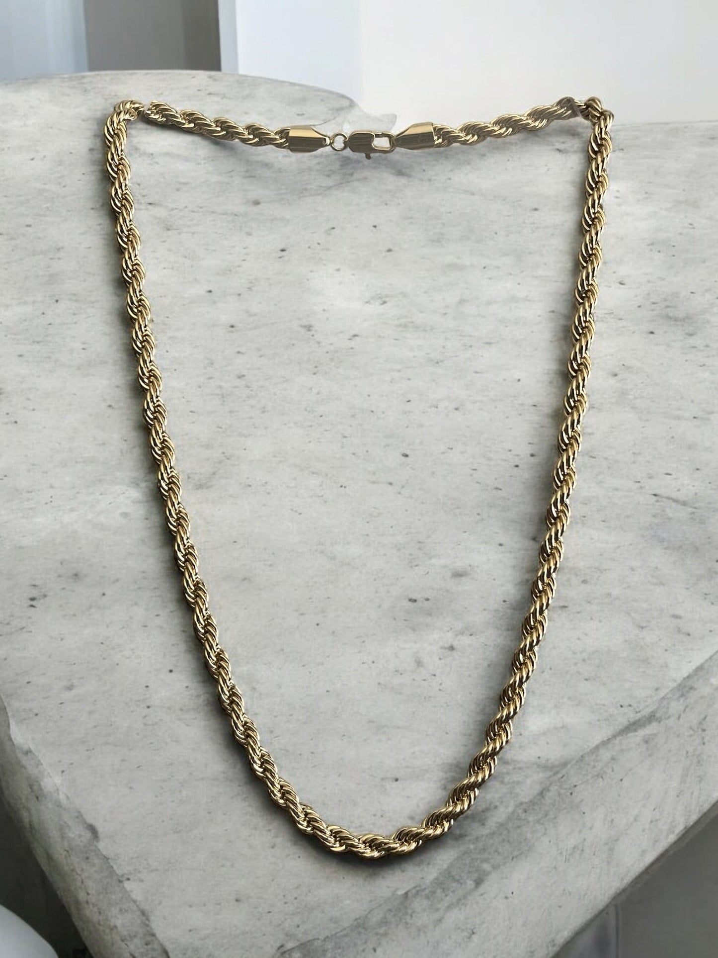 Rope Style 14k Gold Electroplated Necklace