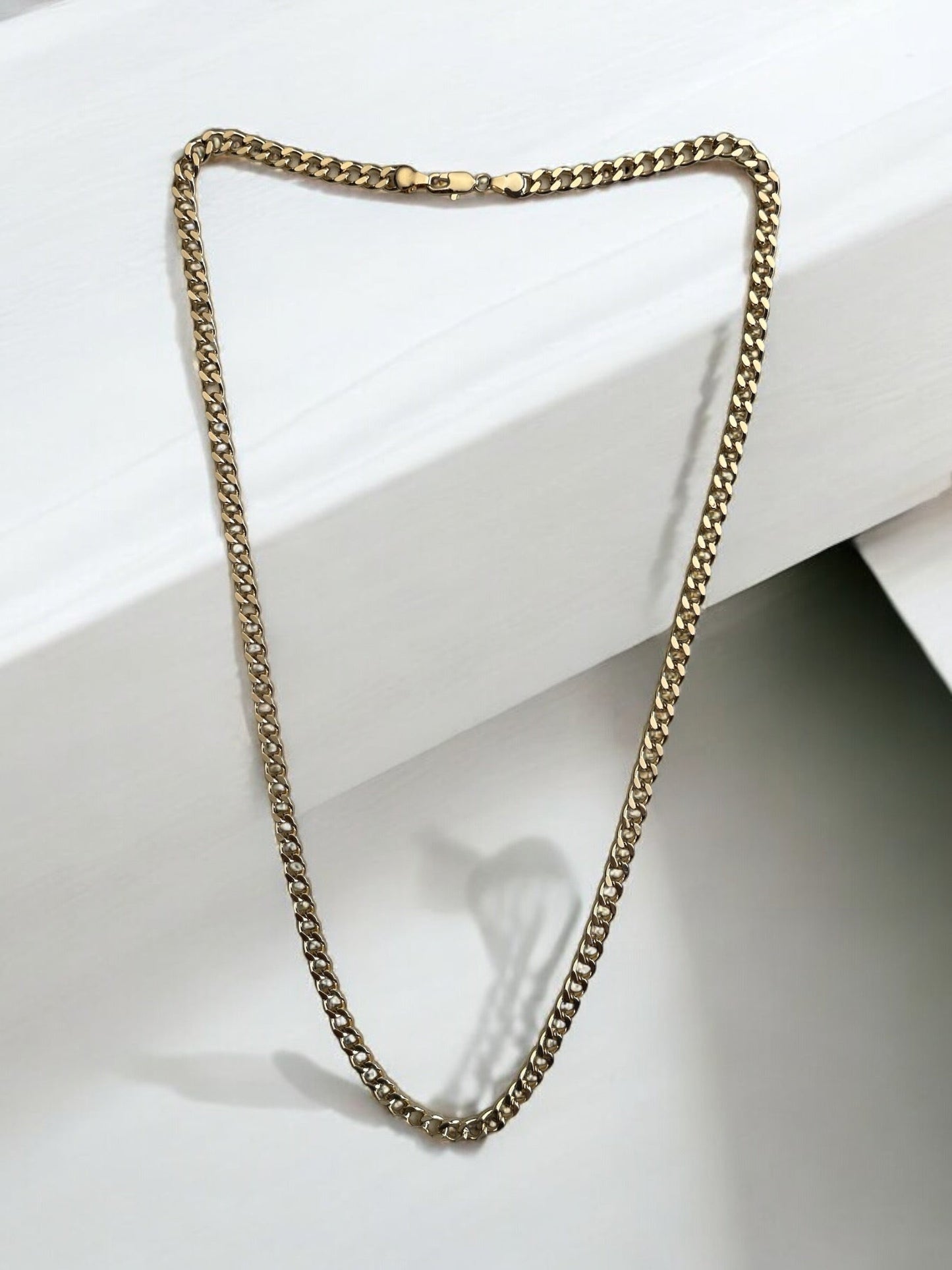 Cuban Style Link 14k Gold Electroplated Necklace
