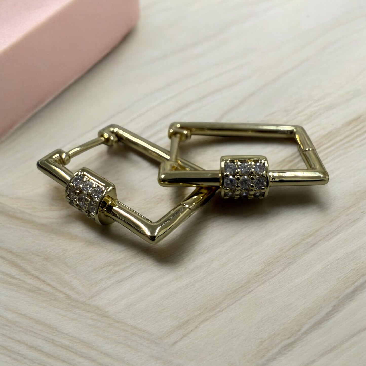 Square 14k Gold Electroplated Earrings