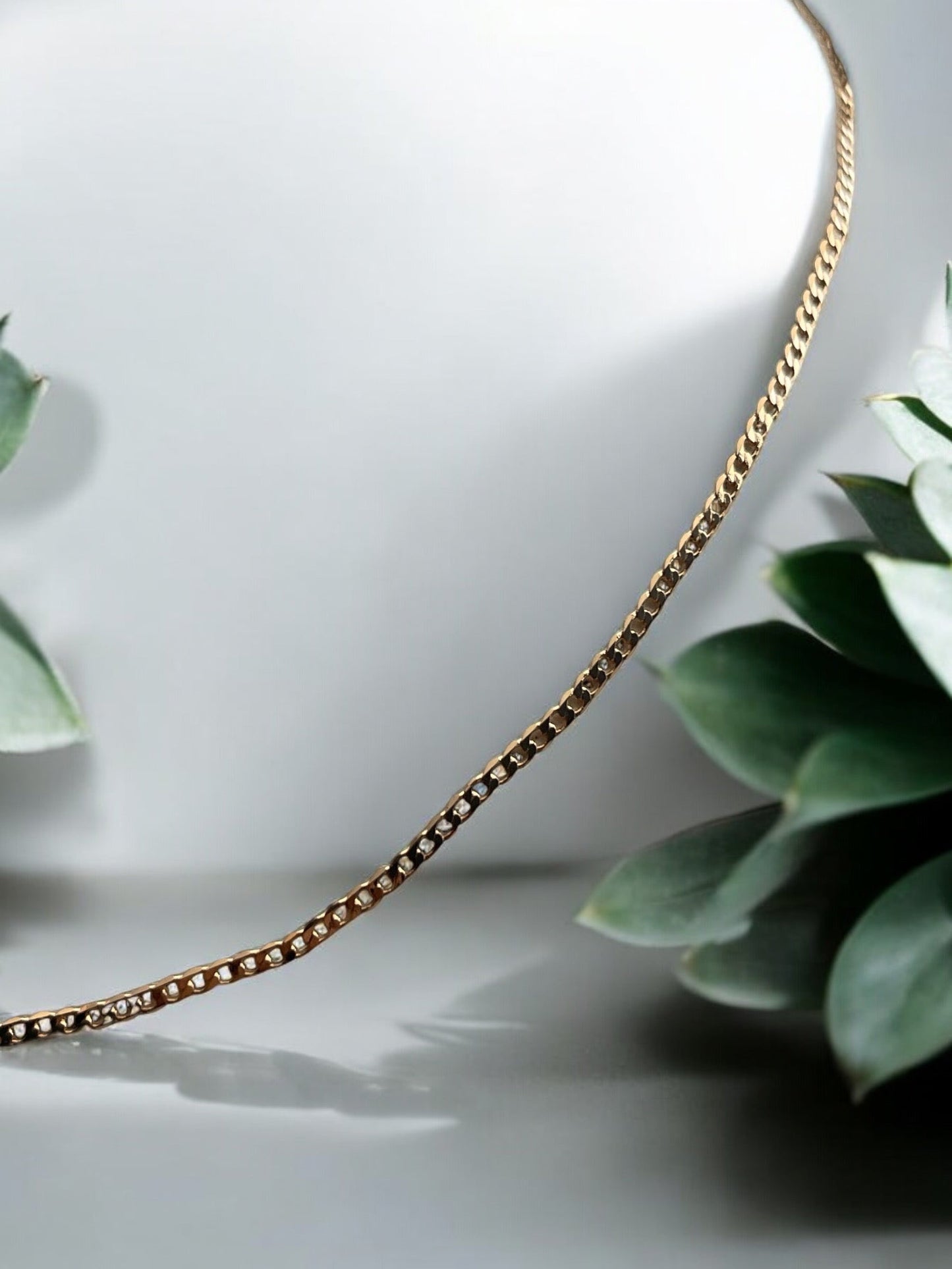 Cuban Style 18k Gold Electroplated Chain