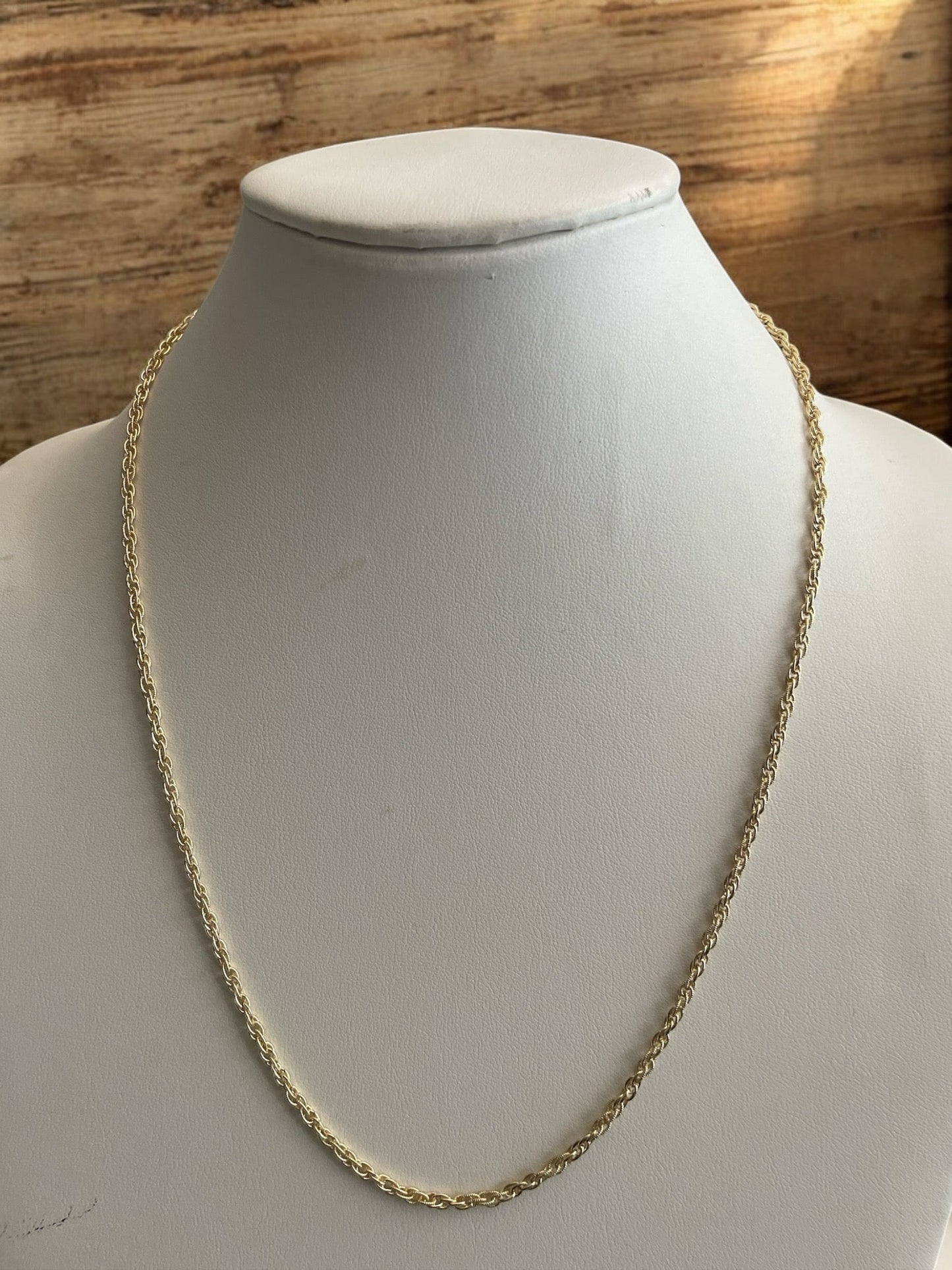 Rope Twisted Style 14k Gold Electroplated Necklace