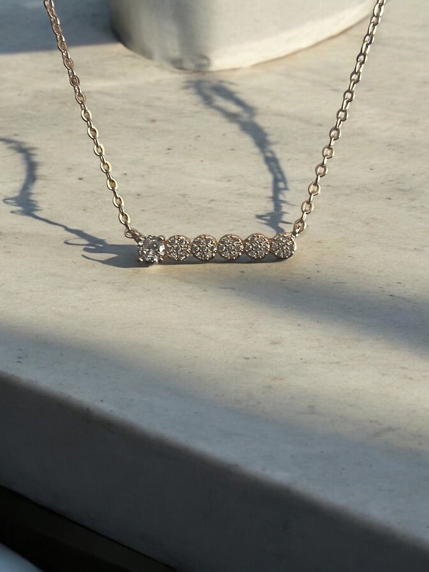 Circle Design Pendant 18k Gold Electroplated Necklace