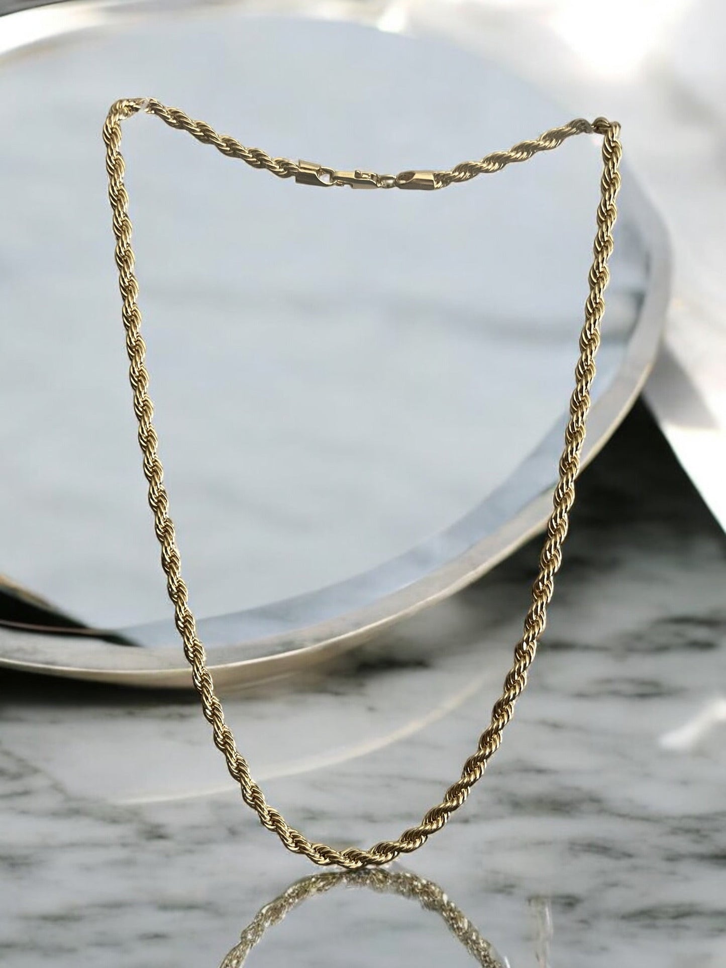 Rope Style 14k Gold Electroplated Necklace
