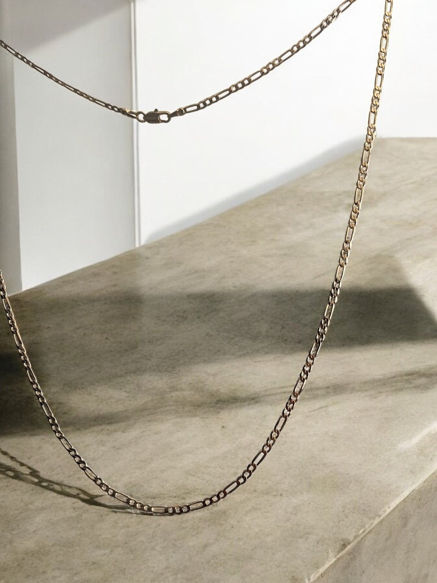 Figaro Style 18k Gold Electroplated Chain