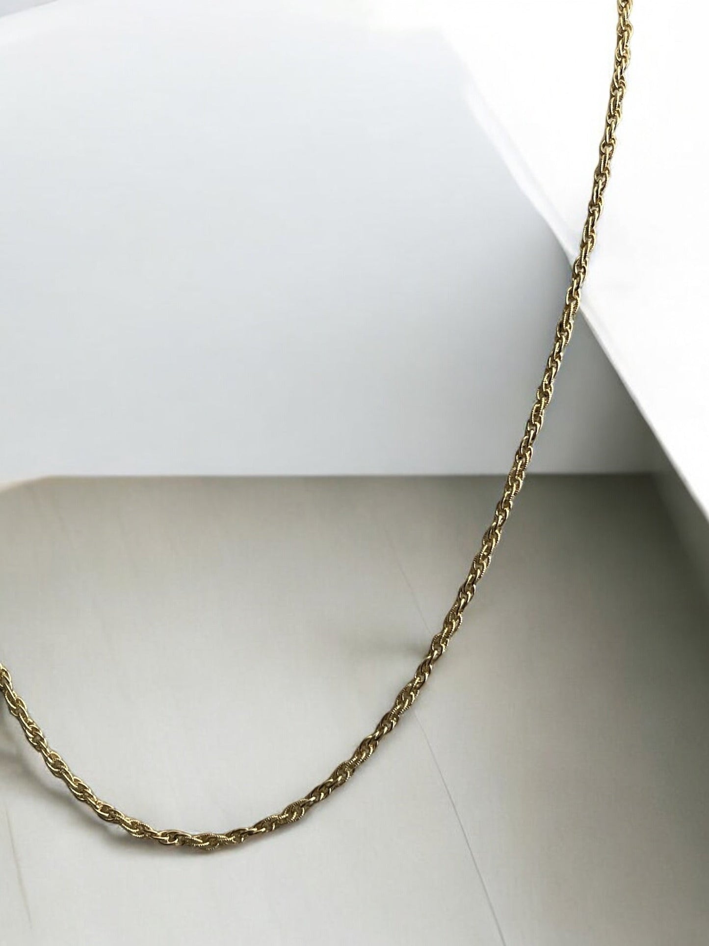 Rope Twisted Style 14k Gold Electroplated Necklace