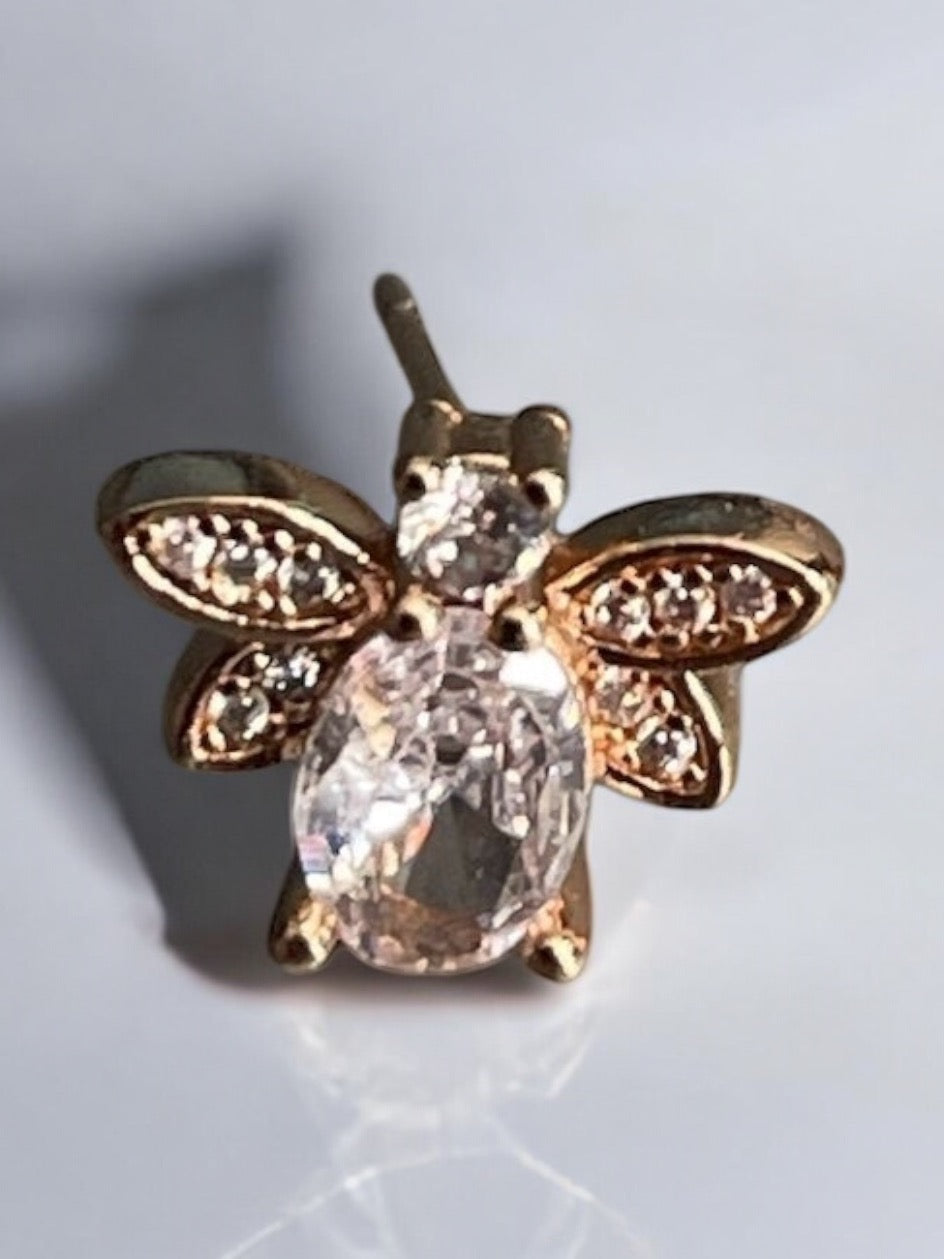 Angel Theme with CZ 18k Gold Electroplated Earrings