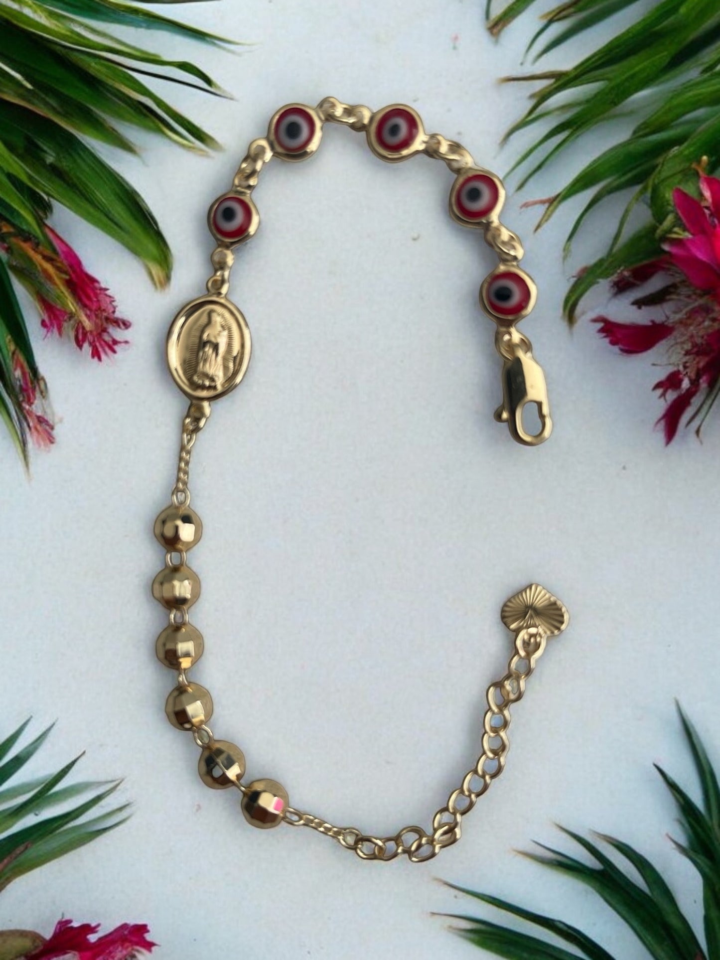 Guadalupe Turkish Eye 14k Gold Electroplated Bracelet