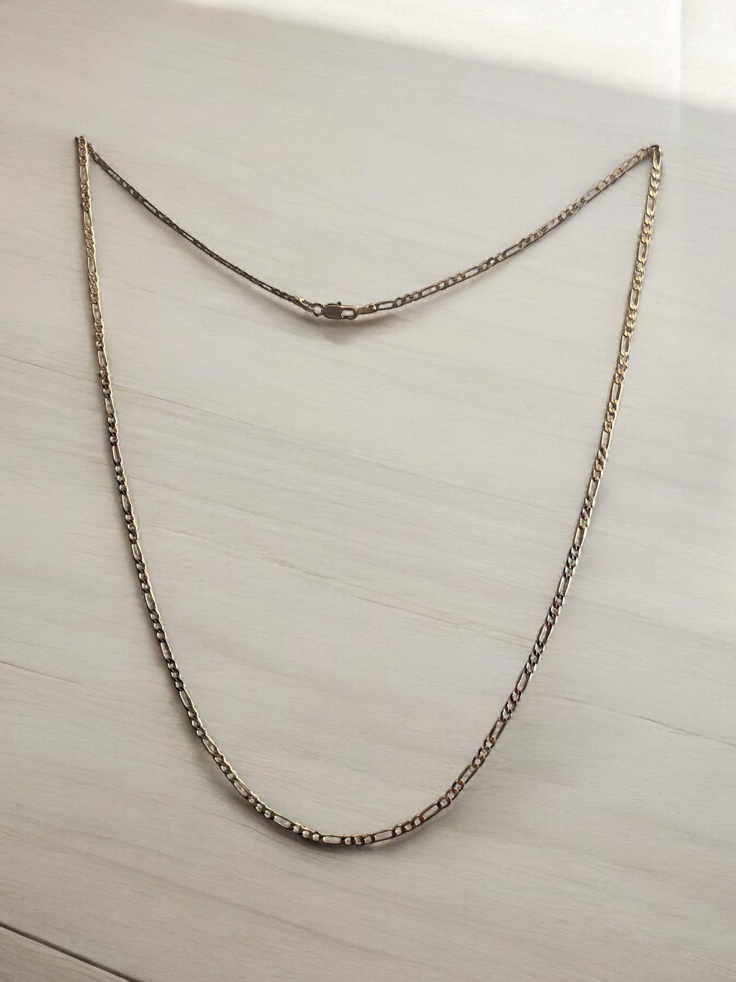 Figaro Style 18k Gold Electroplated Chain