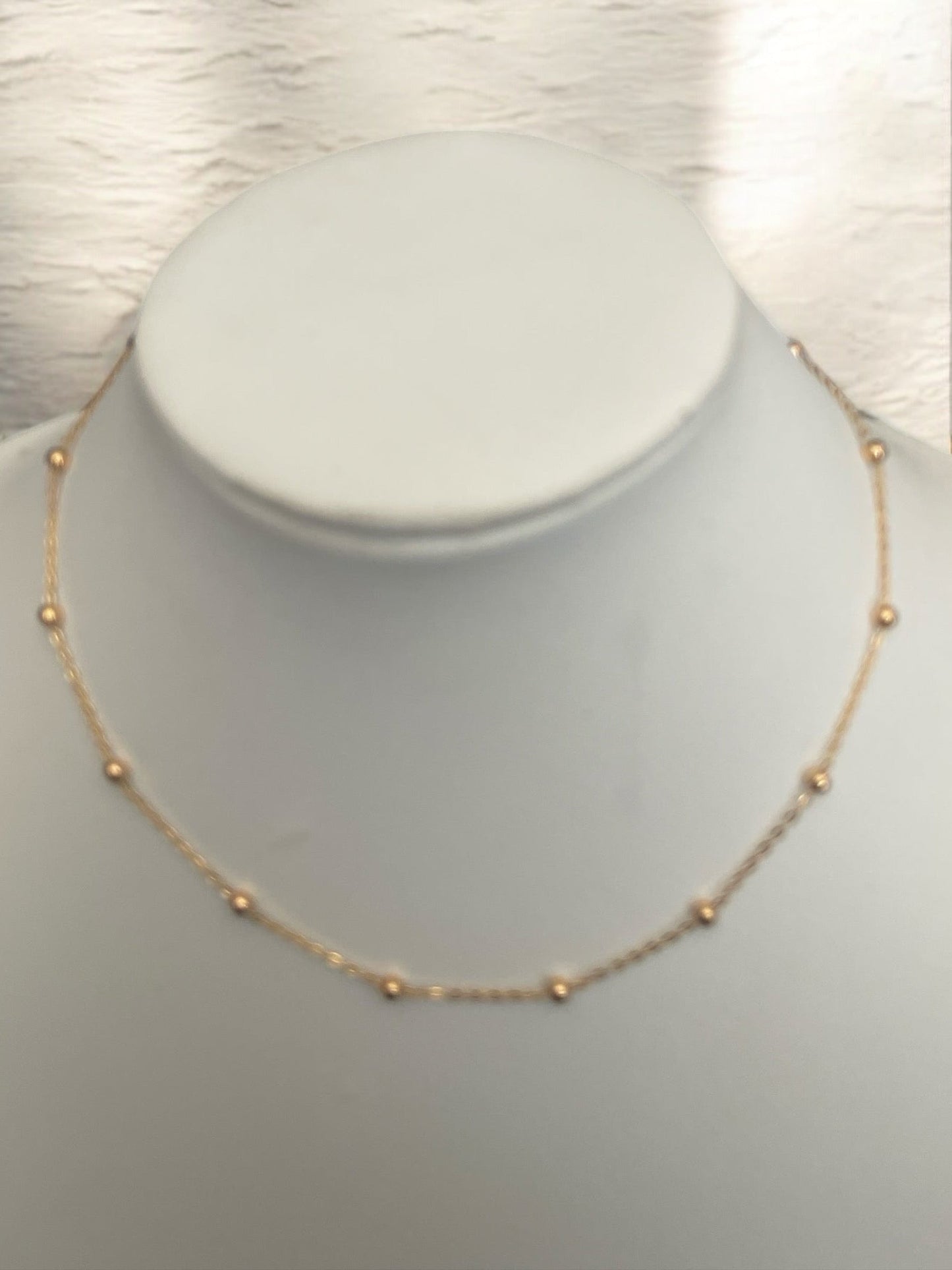 Beaded Strand Style 18k Gold Electroplated Necklace