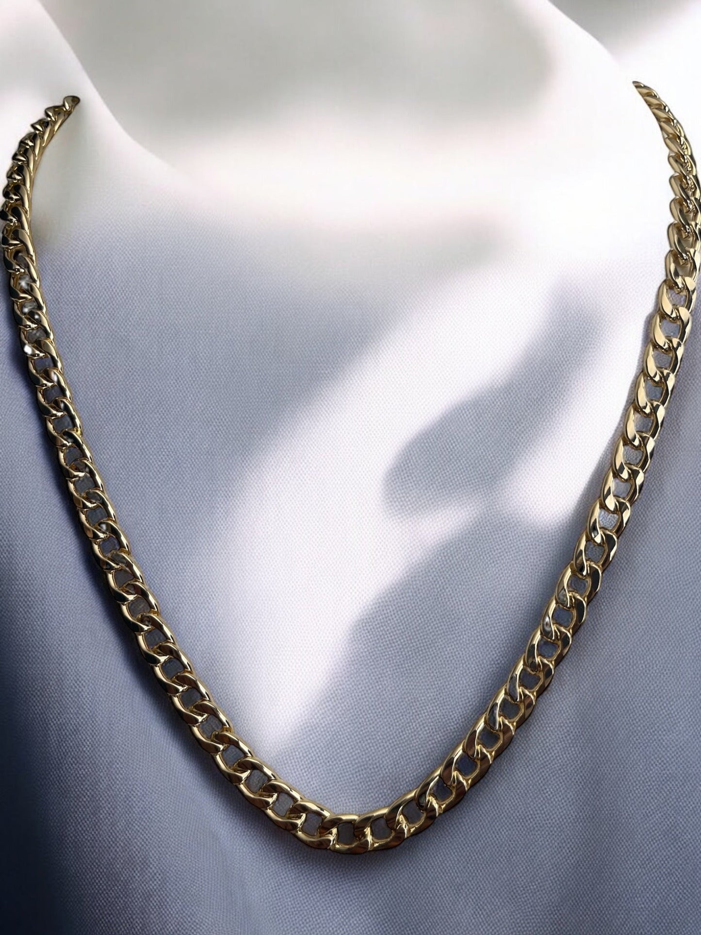 Cuban Link Style 14k Gold Electroplated Necklace