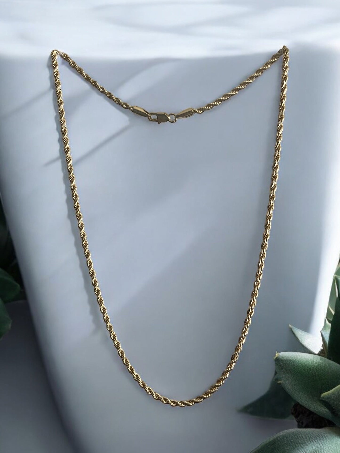 Rope Style 14k Gold Electroplated Necklace