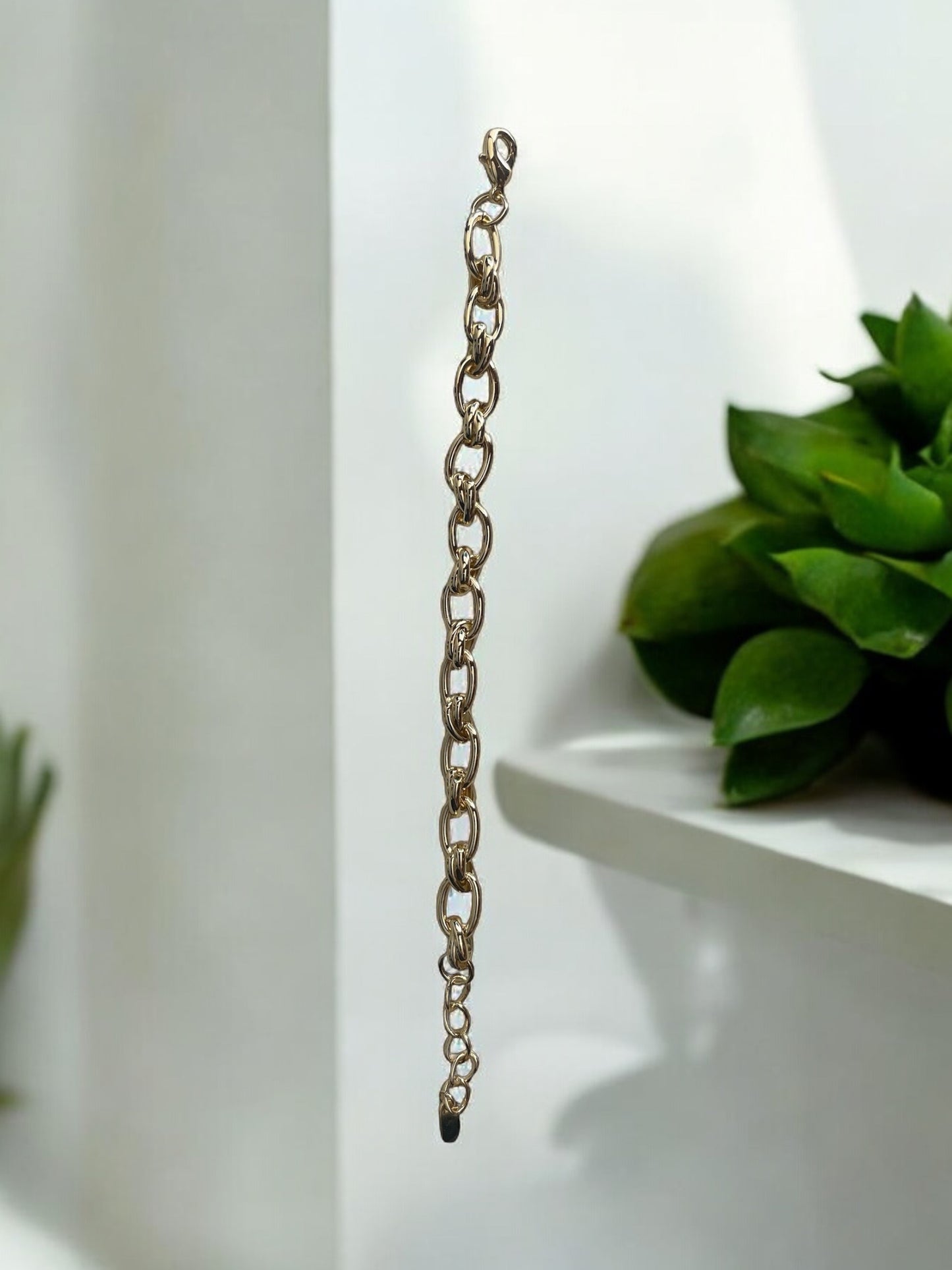 Chain Link 14k Gold Electroplated Bracelet