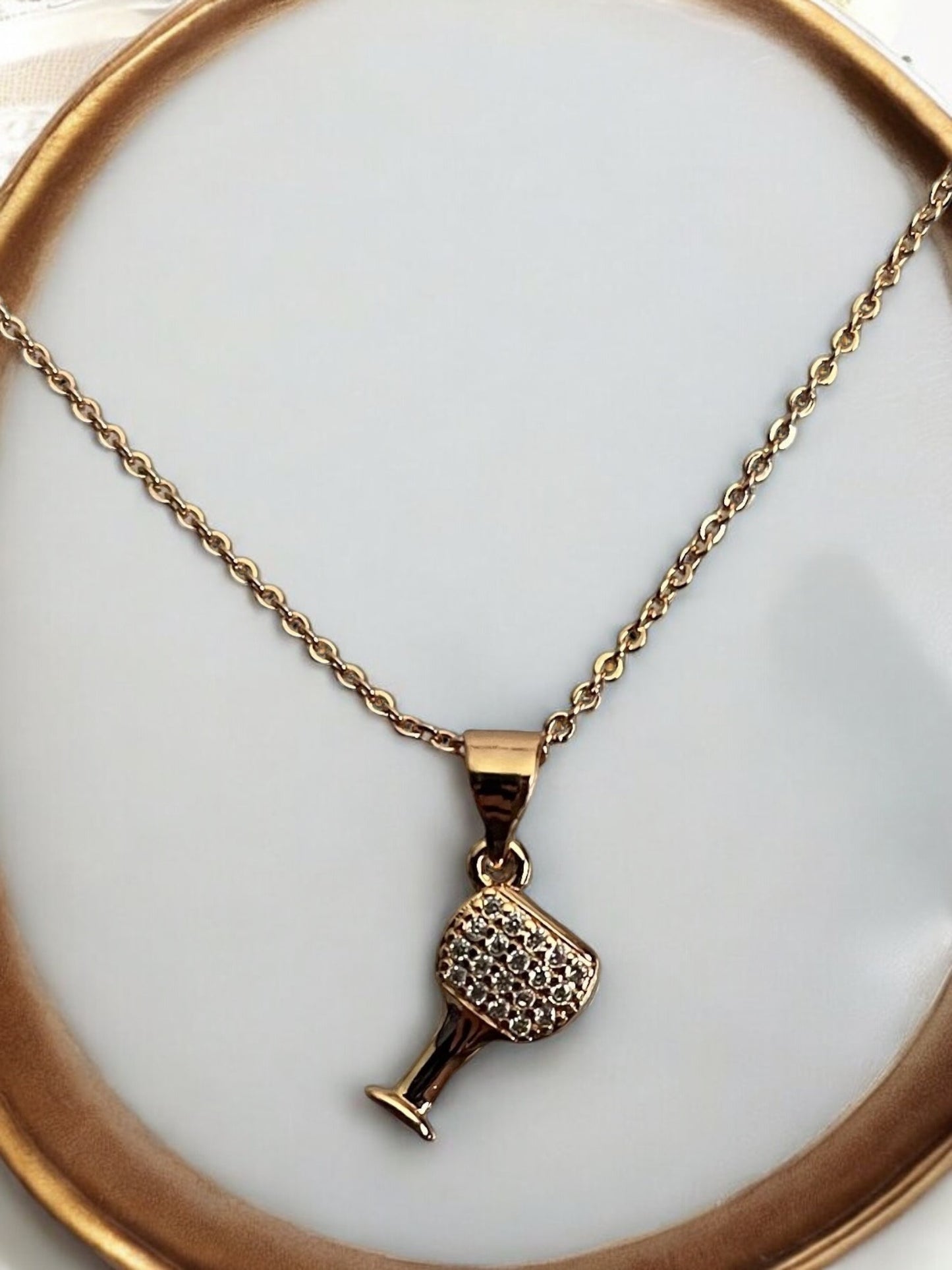 Wine Glass Design 18k Gold Electroplated Set