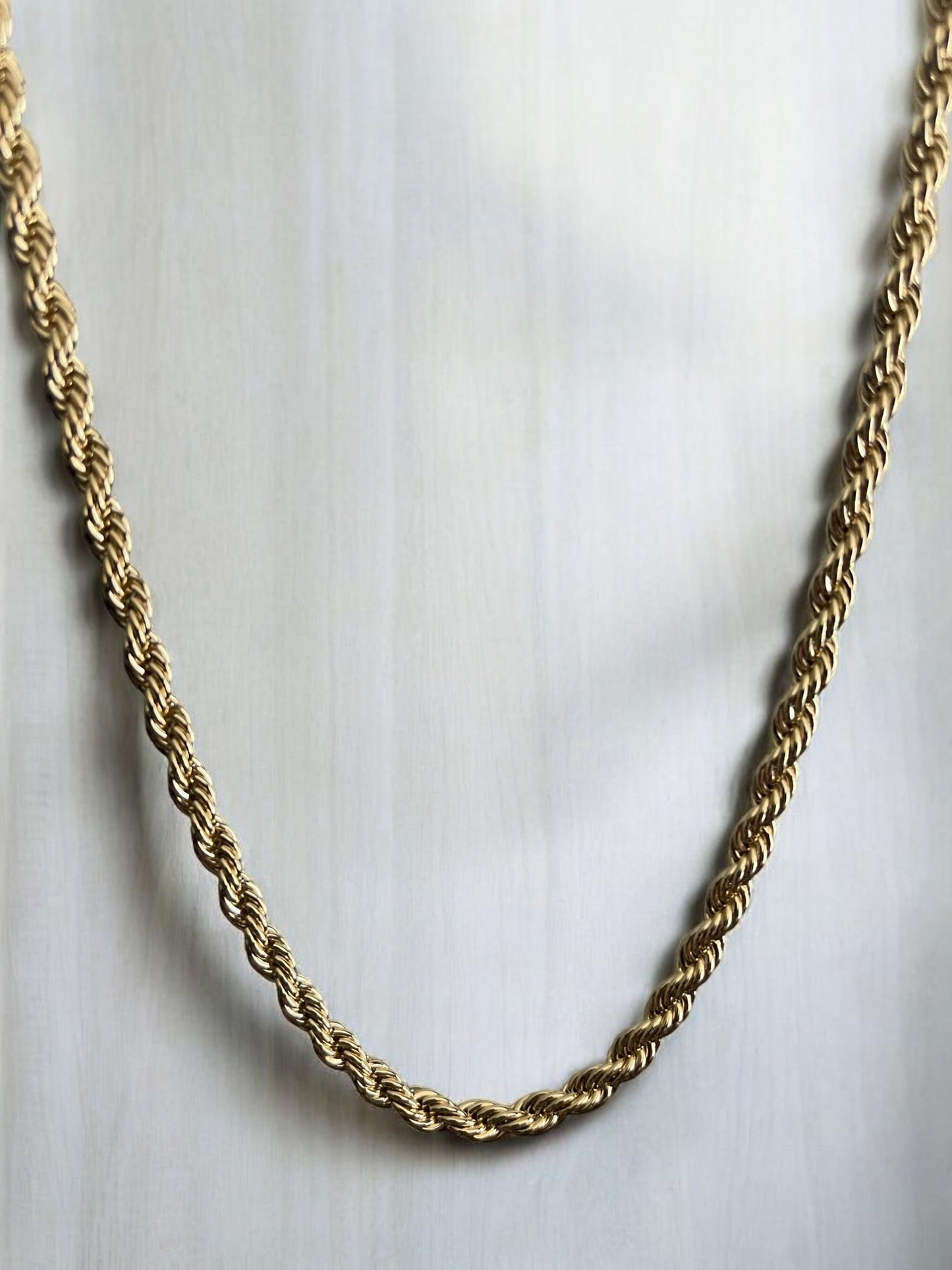 Rope Style 14k Gold Electroplated Necklace