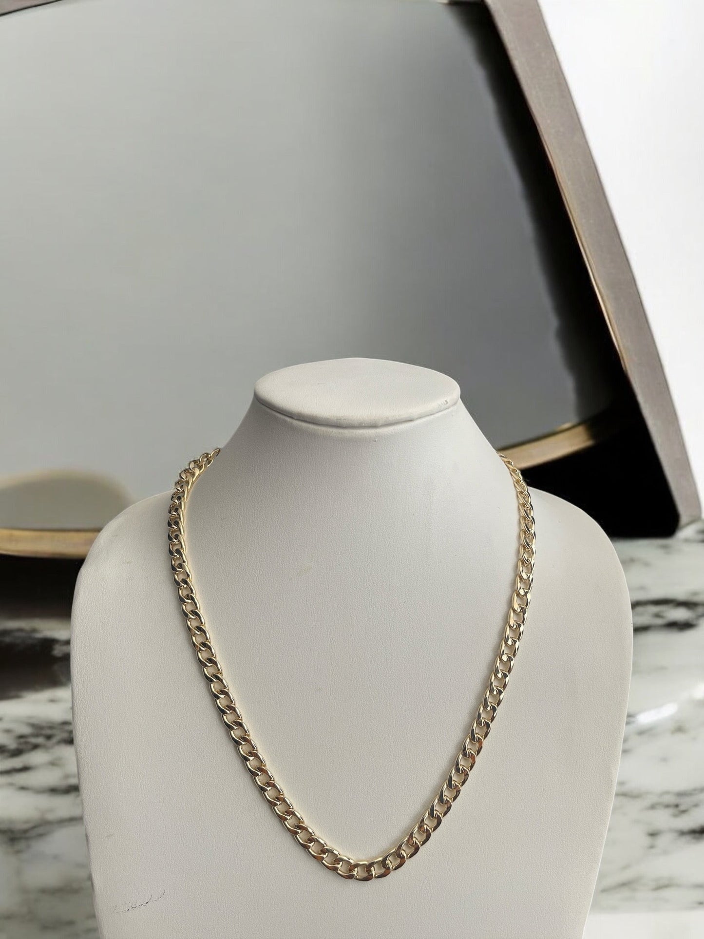 Cuban Link Style 14k Gold Electroplated Necklace