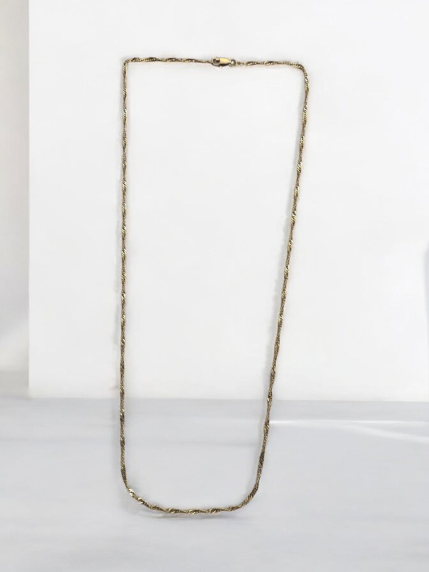 Swirl Diamond Cut 14k Gold Electroplated Necklace