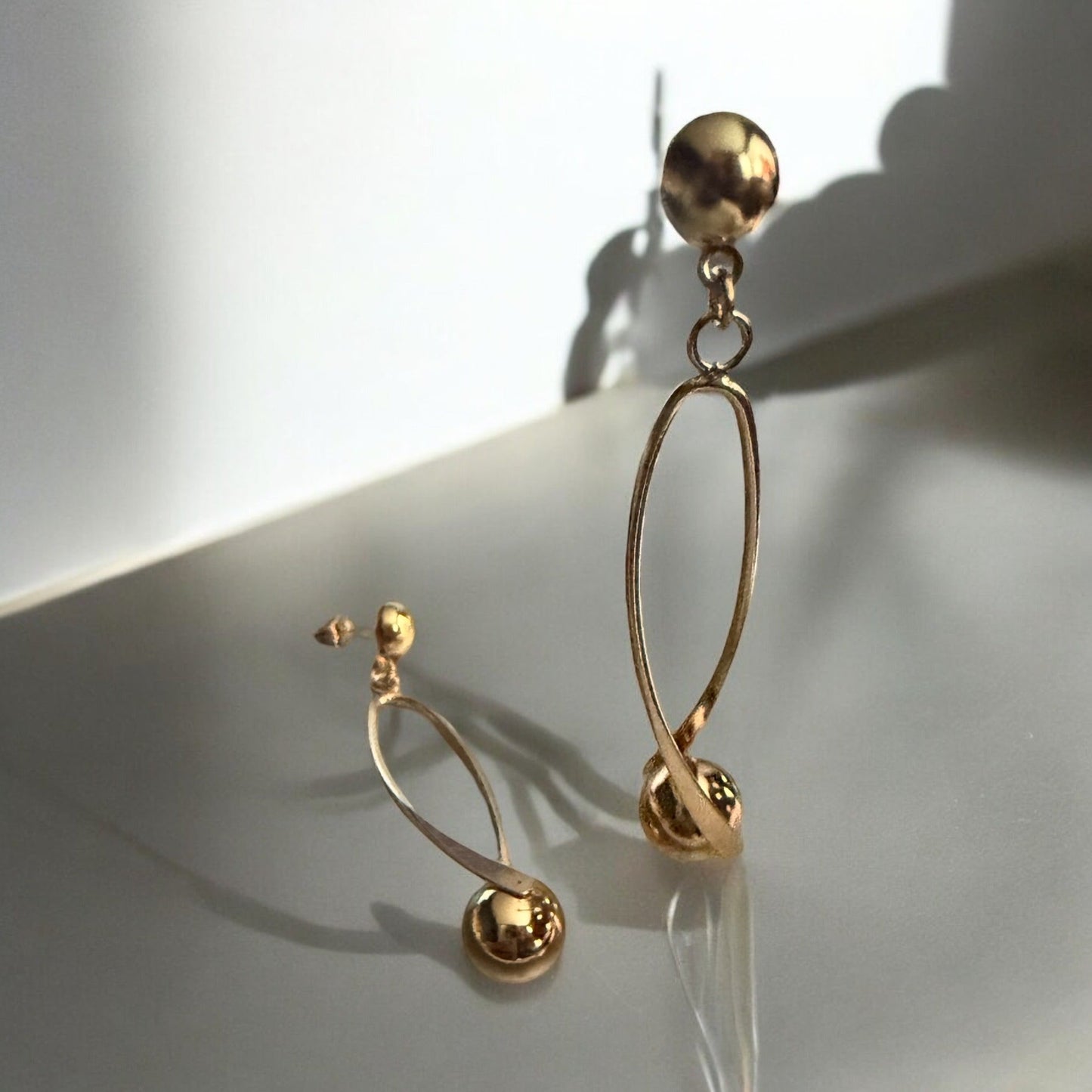 Drop and Dangle 18k Gold Electroplated Earrings