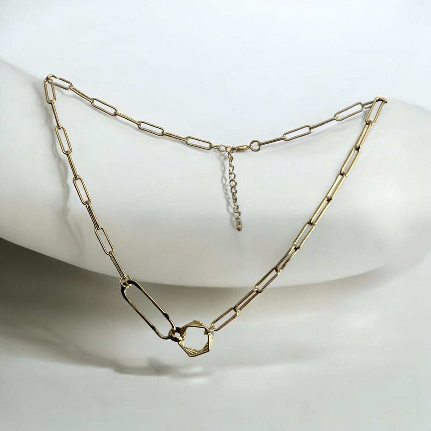 Geometric Style 14k Gold Electroplated Necklace