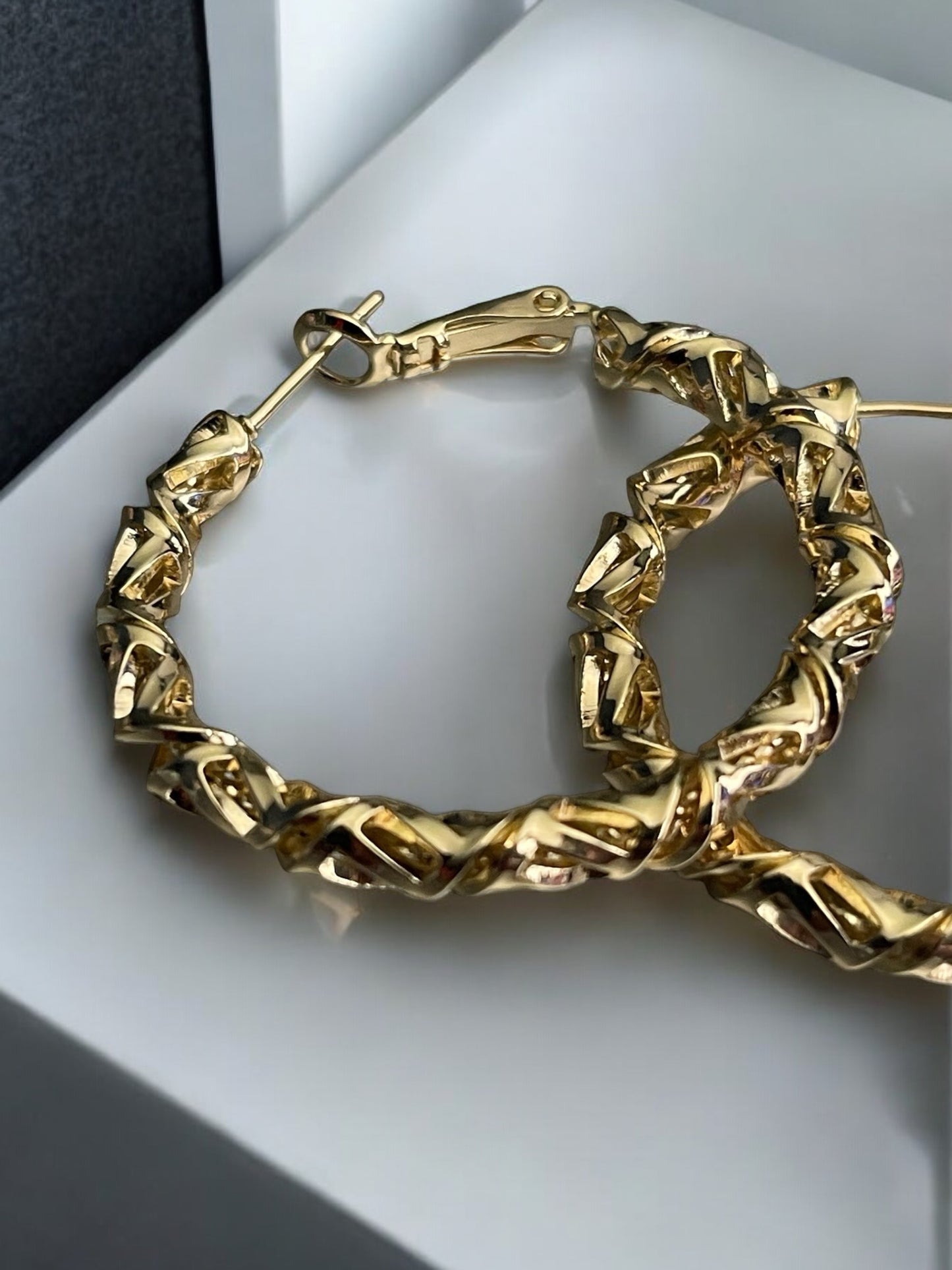 Swirl Design 14k Gold Electroplated Earrings