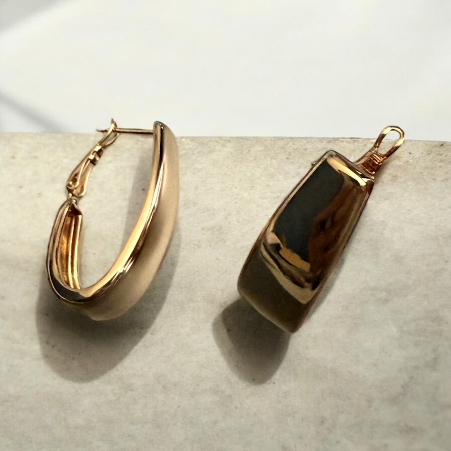 Polished 18k Gold Electroplated Earrings