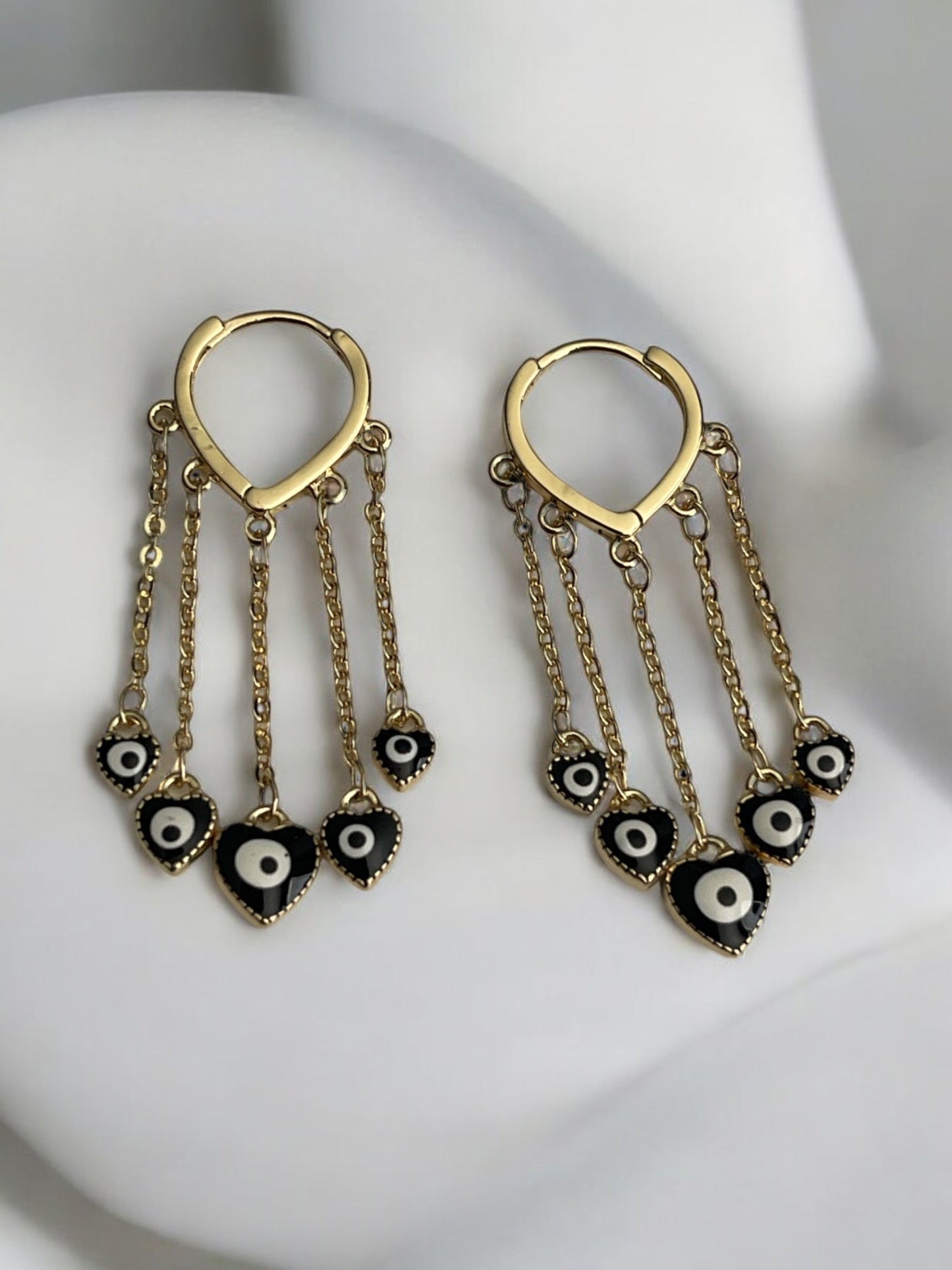 Evil Eye 14k Gold Electroplated Dangle Earrings