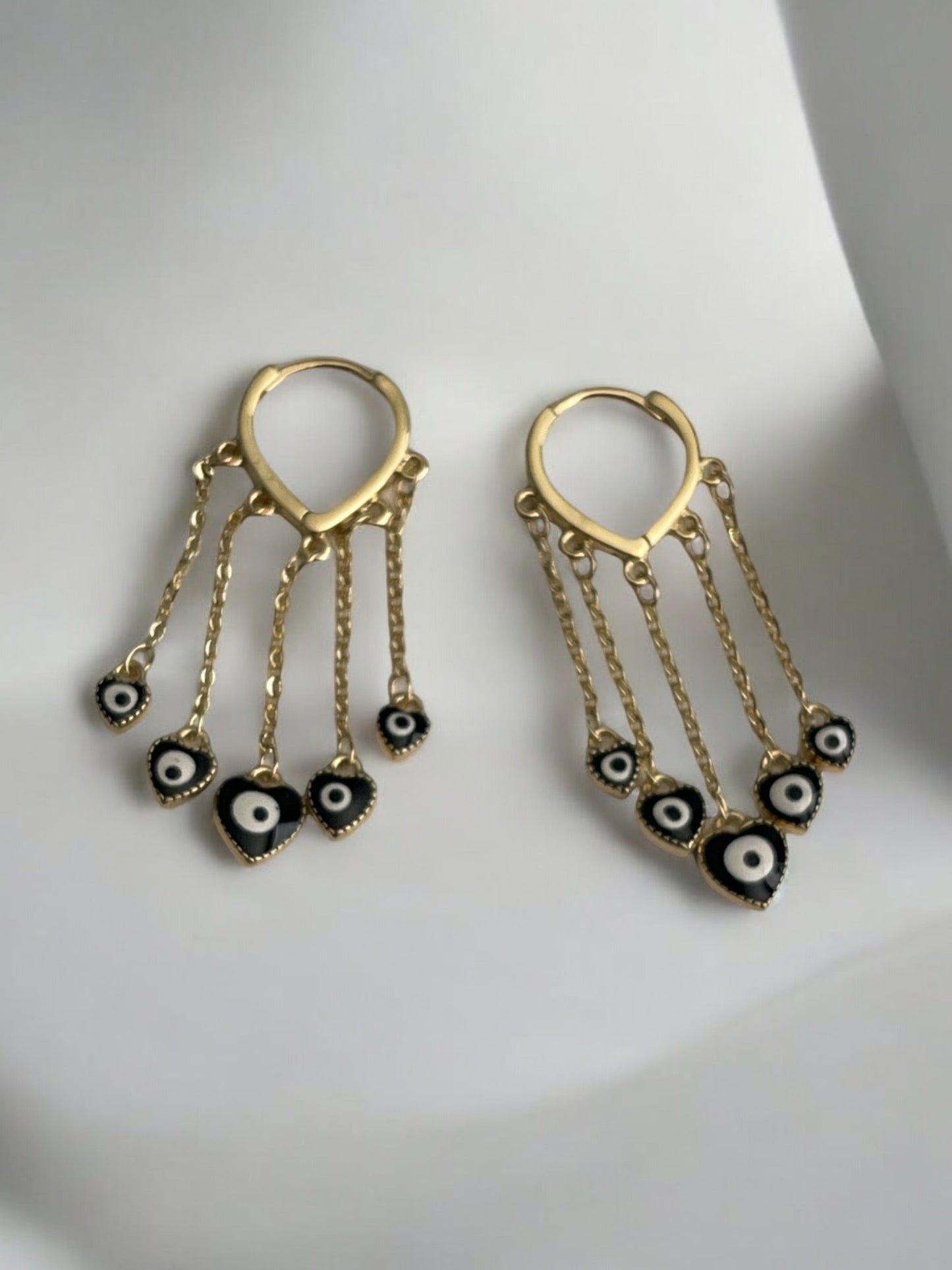 Evil Eye 14k Gold Electroplated Dangle Earrings