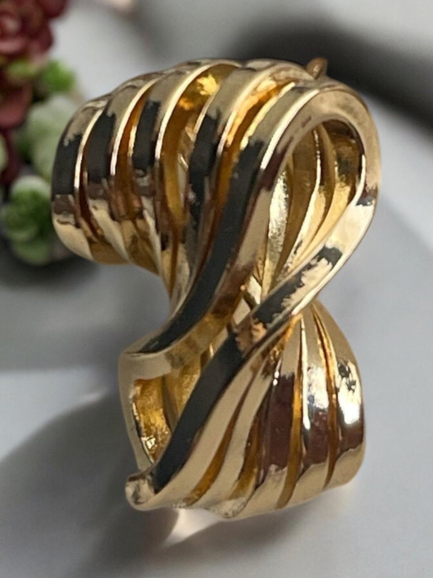 Swirl Bow Style 14k Gold Electroplated Earrings