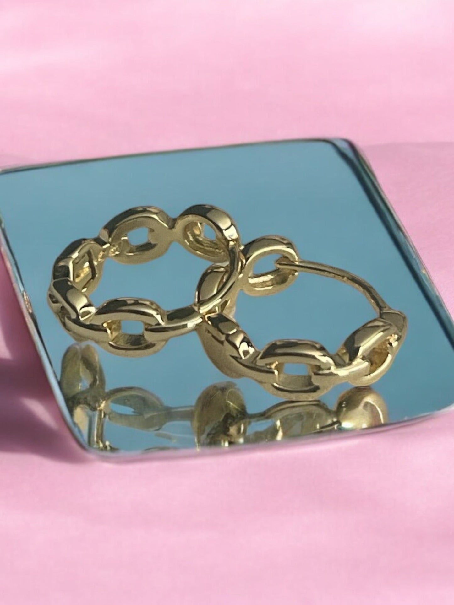 Chain Link Style 14k Gold Electroplated Earrings