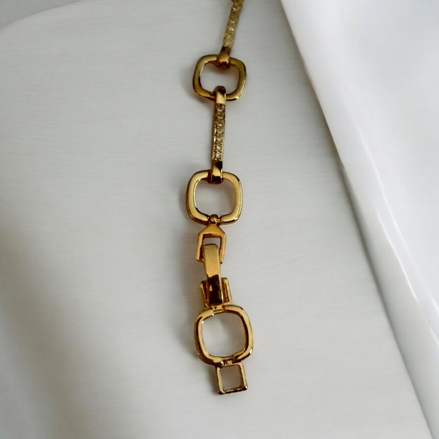 Square Link 18k Gold Electroplated Bracelet