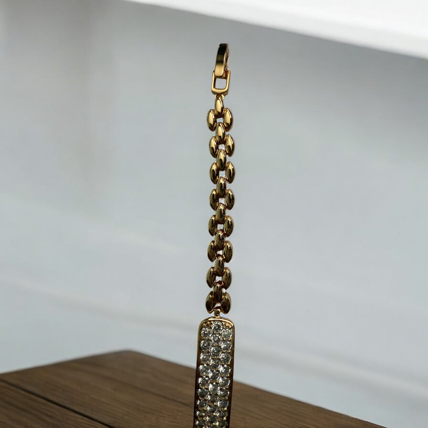 ID Style 18k Gold Electroplated CZ Bracelet