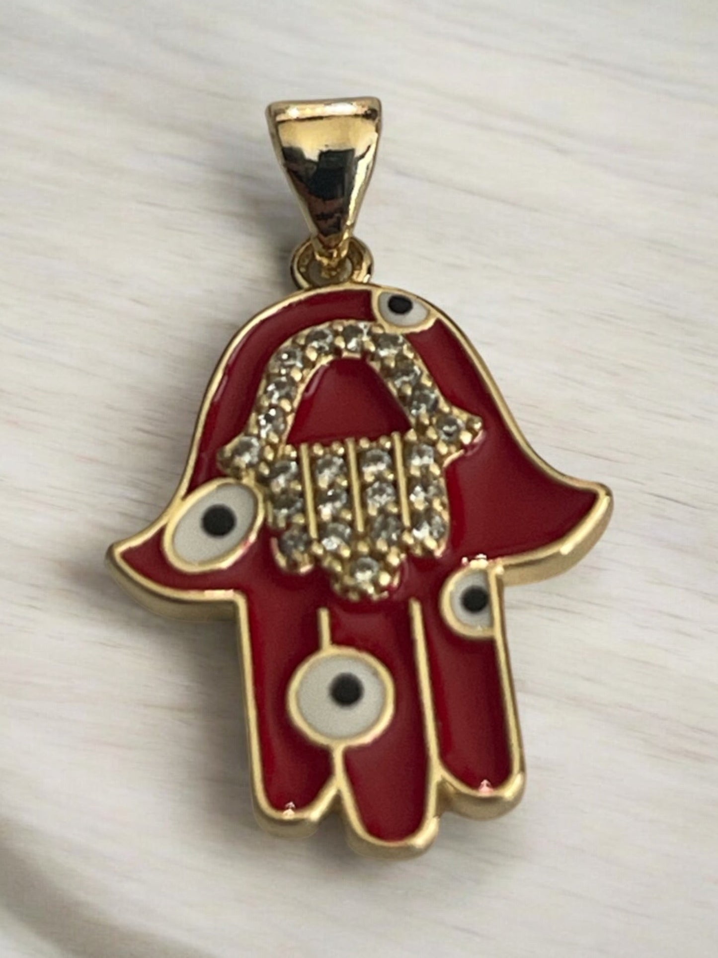 Hand of Fatima 14k Gold Electroplated Pendant