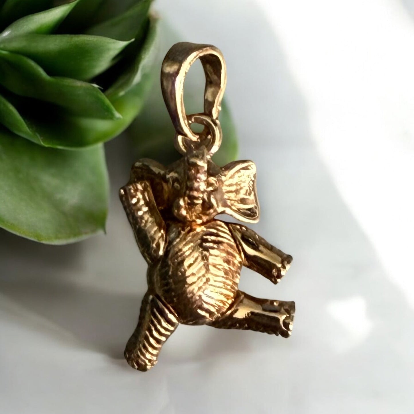 Elephant 18k Gold Electroplated Pendant