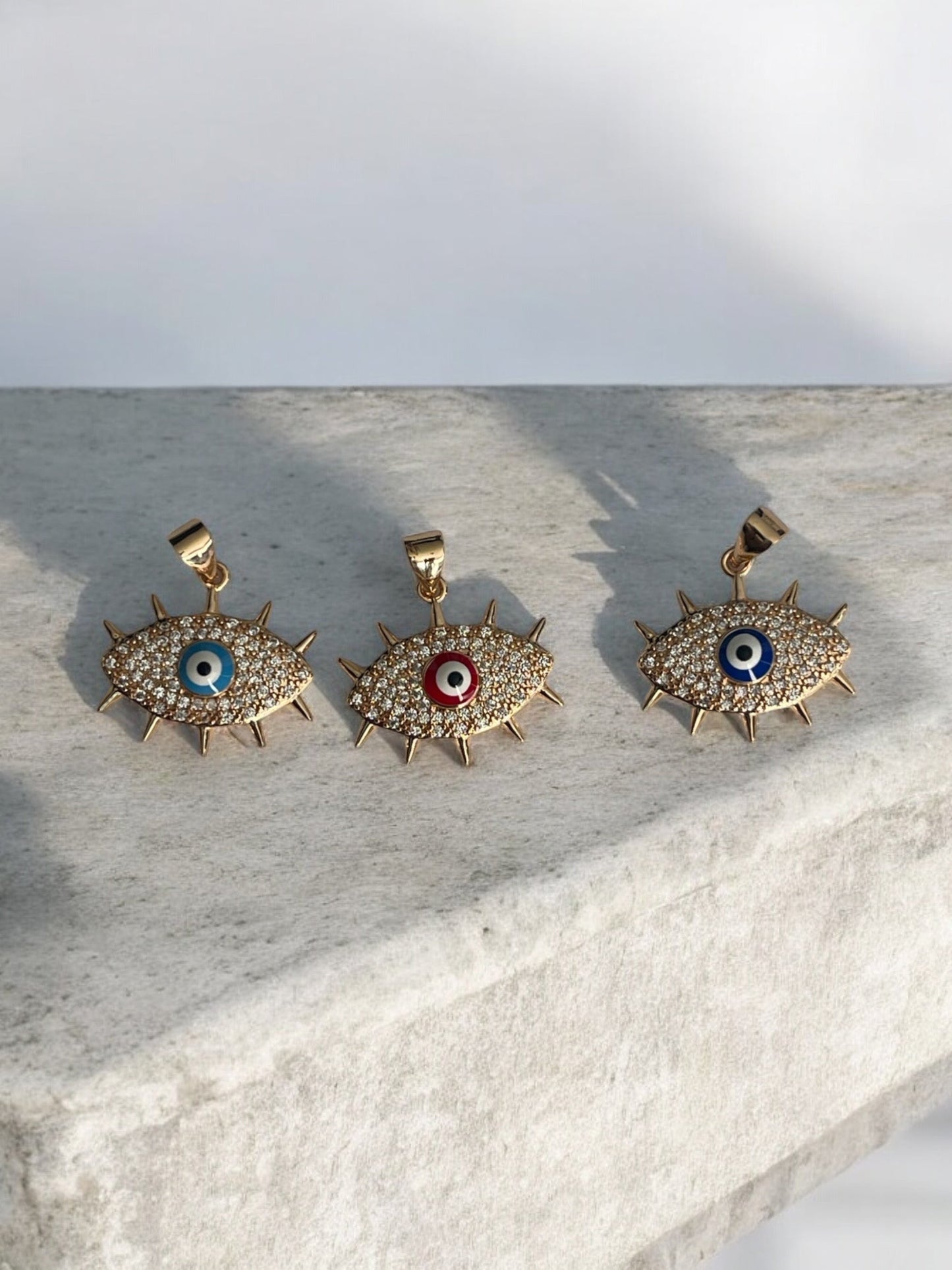 Evil Eye CZ 18k Gold Electroplated Pendant