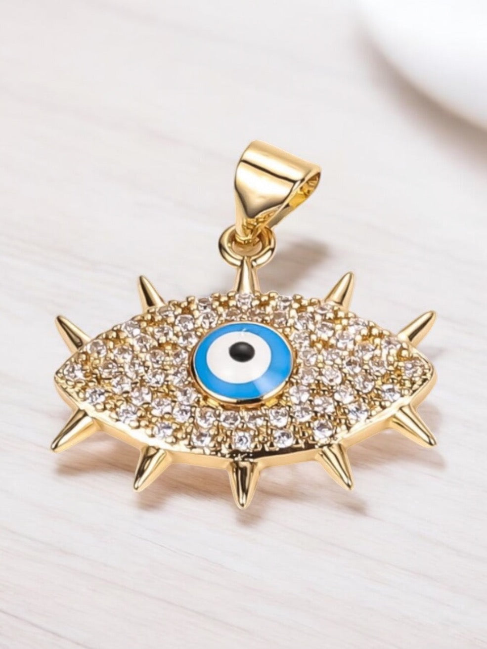 Evil Eye CZ 18k Gold Electroplated Pendant
