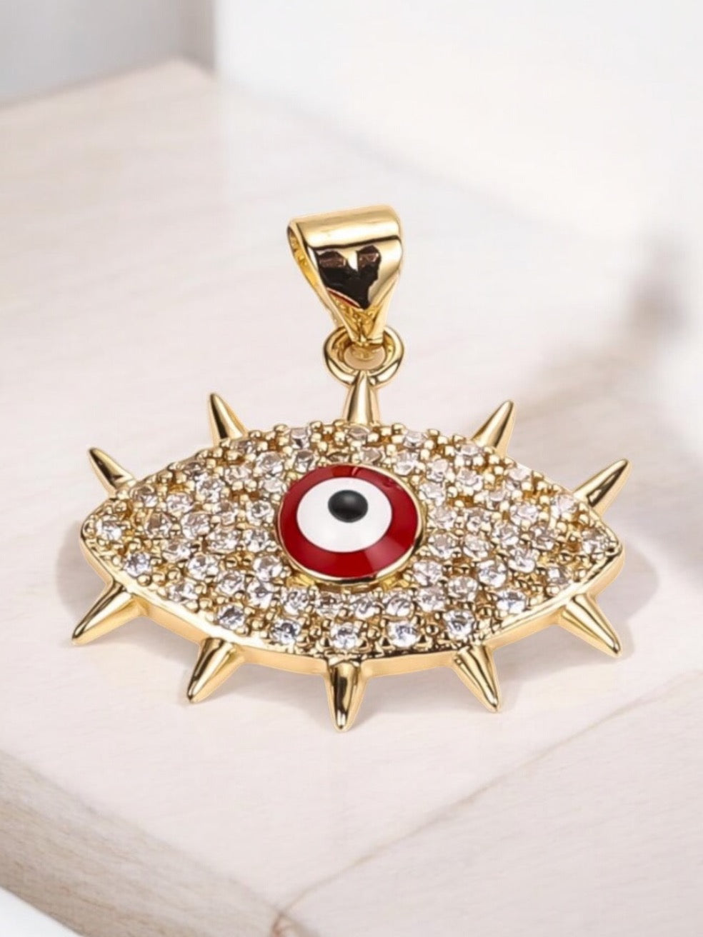 Evil Eye CZ 18k Gold Electroplated Pendant