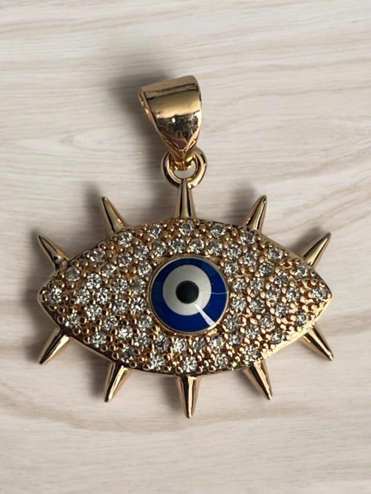Evil Eye CZ 18k Gold Electroplated Pendant