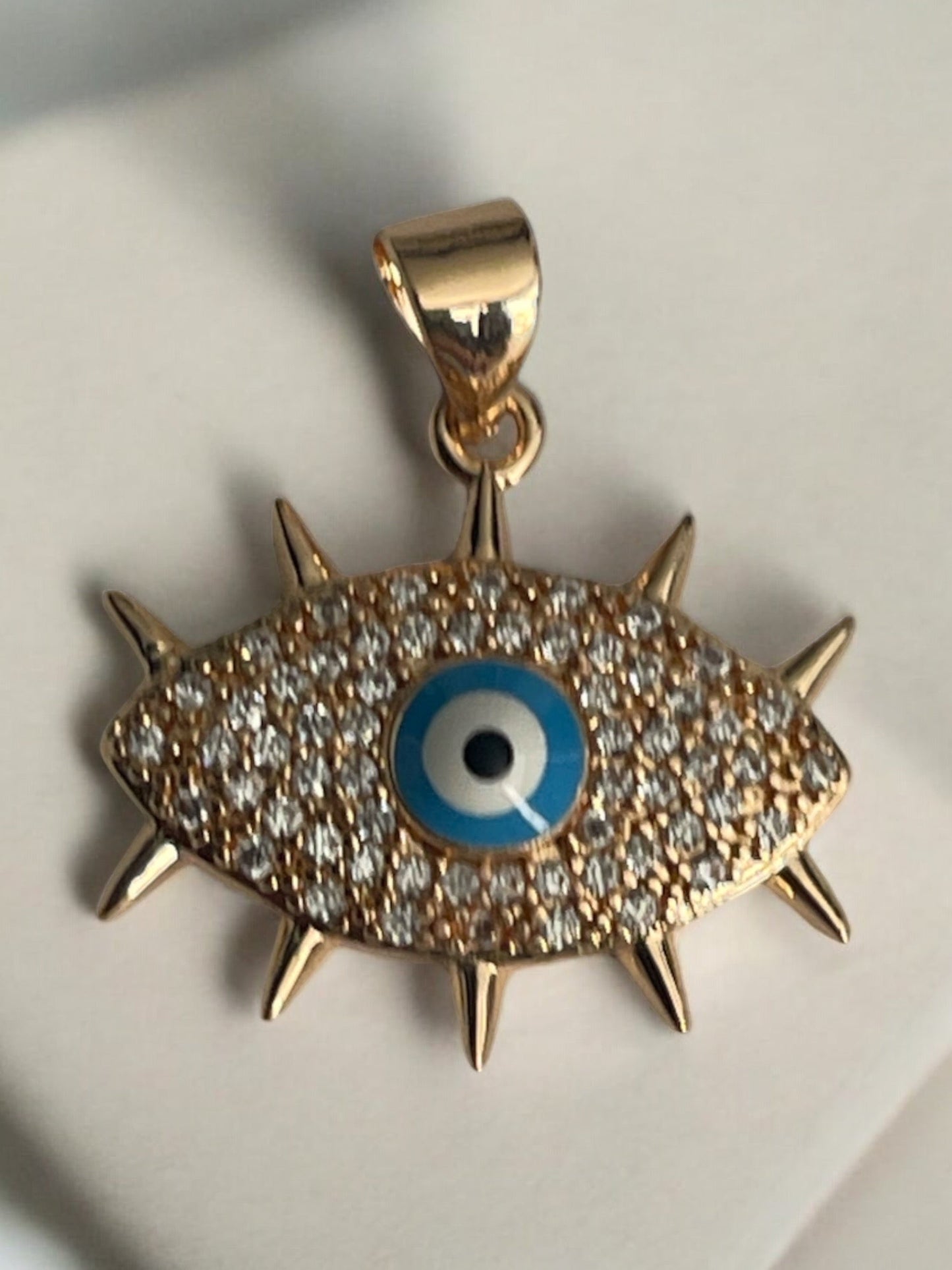 Evil Eye CZ 18k Gold Electroplated Pendant