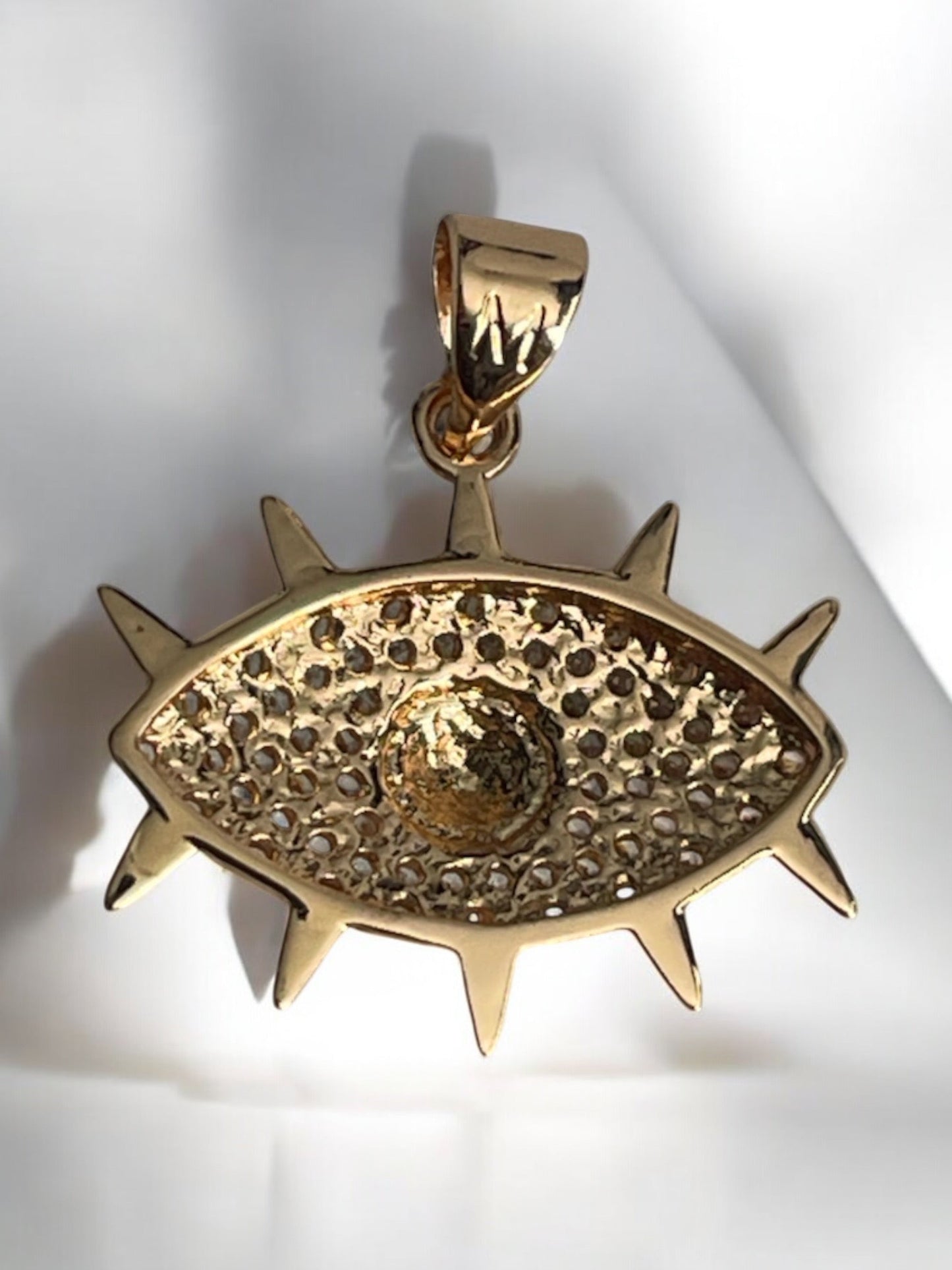 Evil Eye CZ 18k Gold Electroplated Pendant