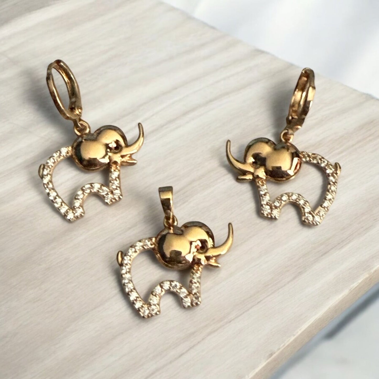 Elephant Theme 18k Gold Electroplated Set