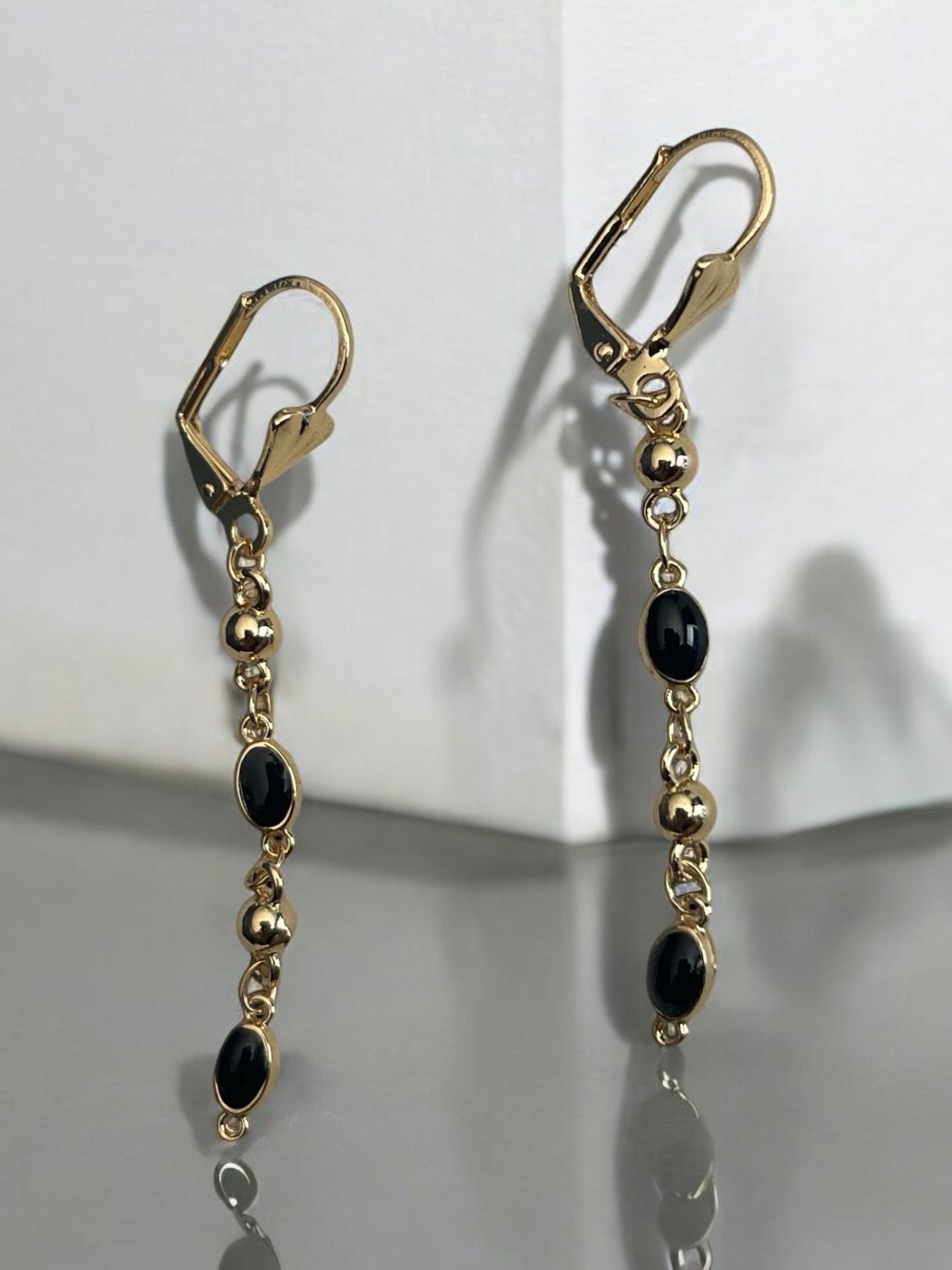 Oval Color Beaded 14k Gold Electroplated Set