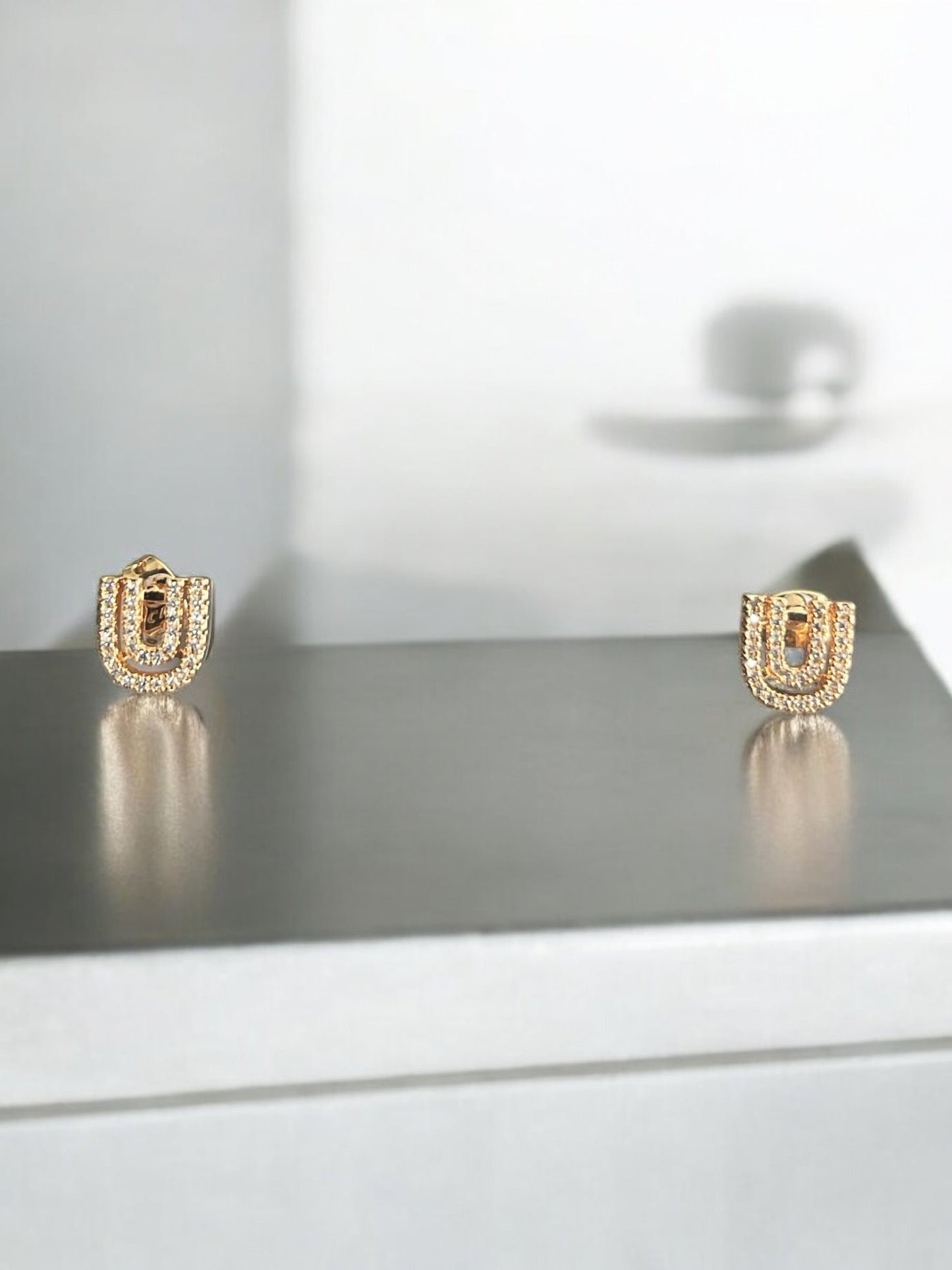 Double Layered U Design 18k Gold Electroplated Set